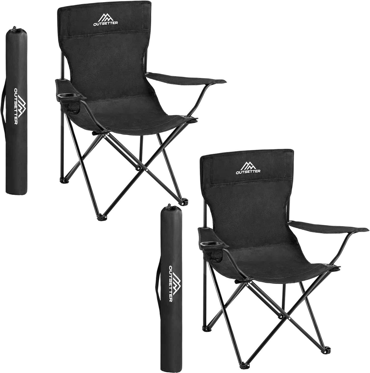 Set of 2 Camping Chairs | Lightweight Folding | Portable Chair for Outdoors | Cu...
