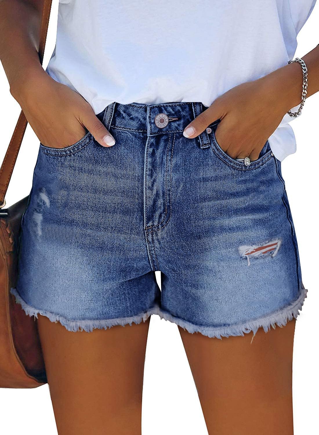 Unique ZOLUCKY Women's Casual Summer Denim Shorts, Special Stretchy Ripped Jean...