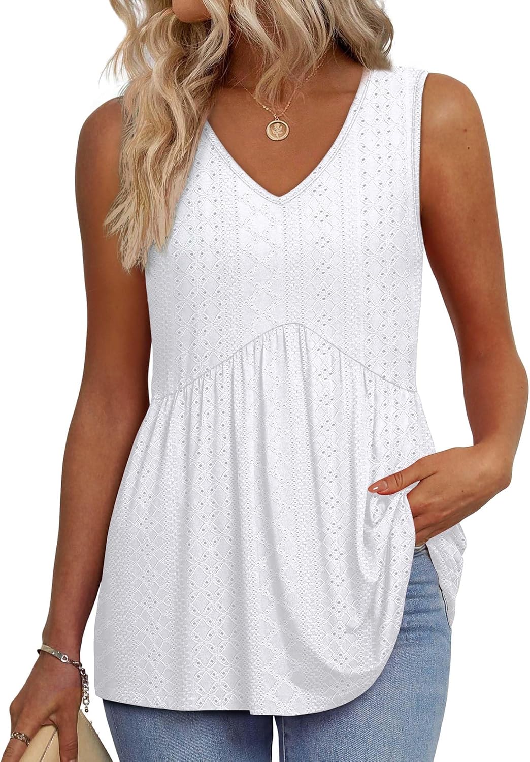 OFEEFAN Womens Tank Tops, Special Flowy Peplum Tops for Women, Innovative Dressy...