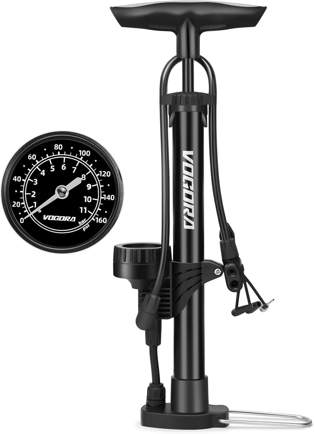 VOGORA Bike Pump with Pressure Gauge, Bicycle Pump...