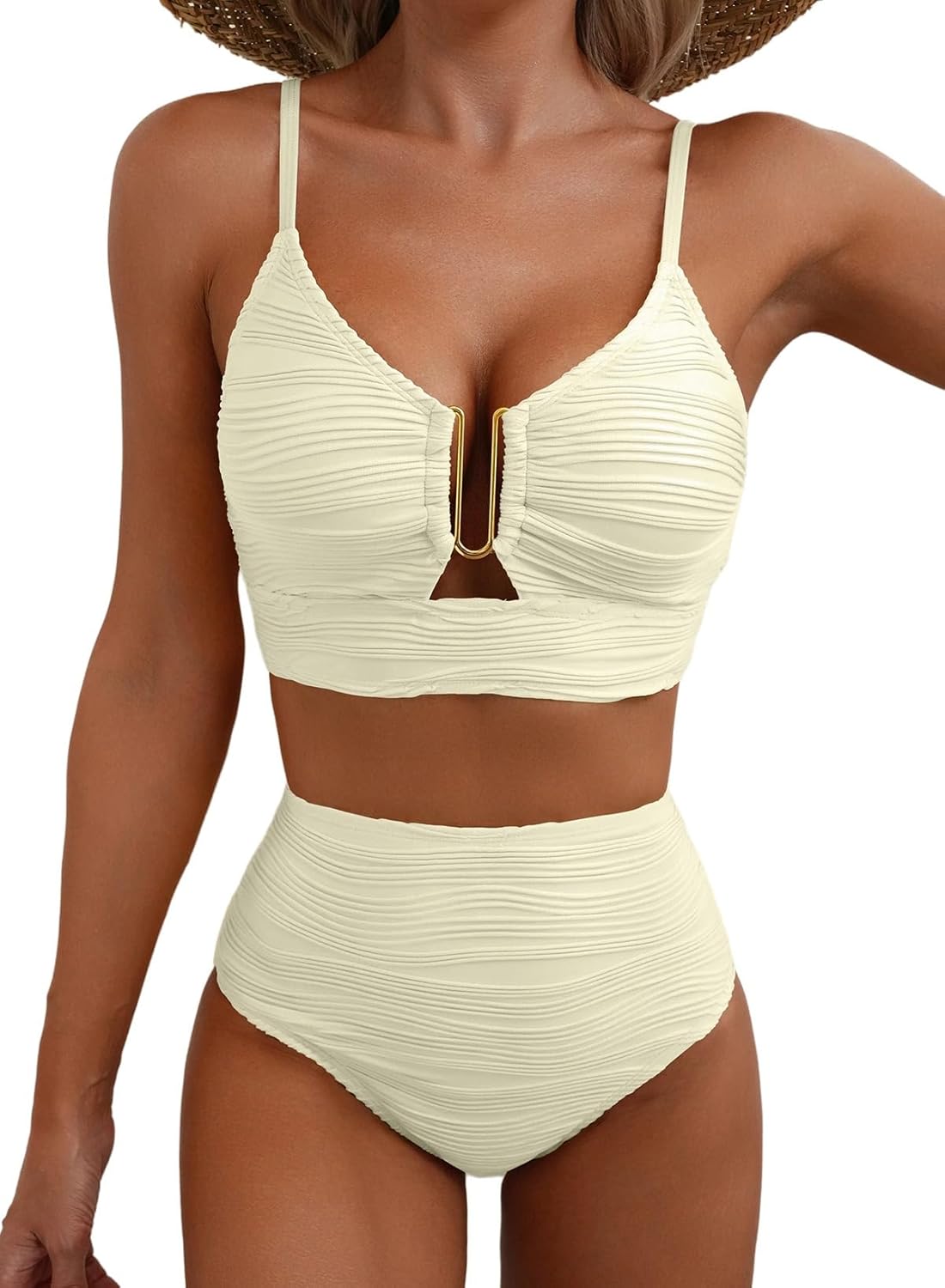 selling Herseas 2 Piece Bikini Set, Unique U-Wire Cutout Swimsuit featured, High...