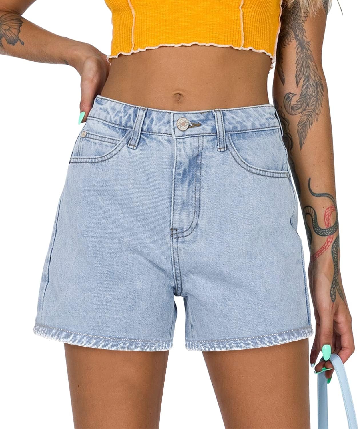 2025 Jean Shorts for Women Casual Stretchy Denim Summer Hot Short Large #10-ligh...