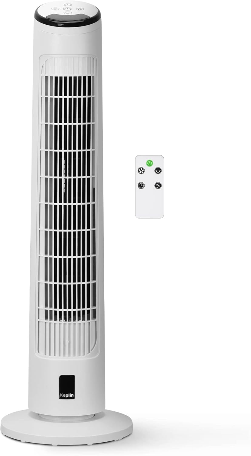 KEPLIN 55W 29-Inch 90 Degree Oscillating Tower Fan with Remote Control, Powerful...