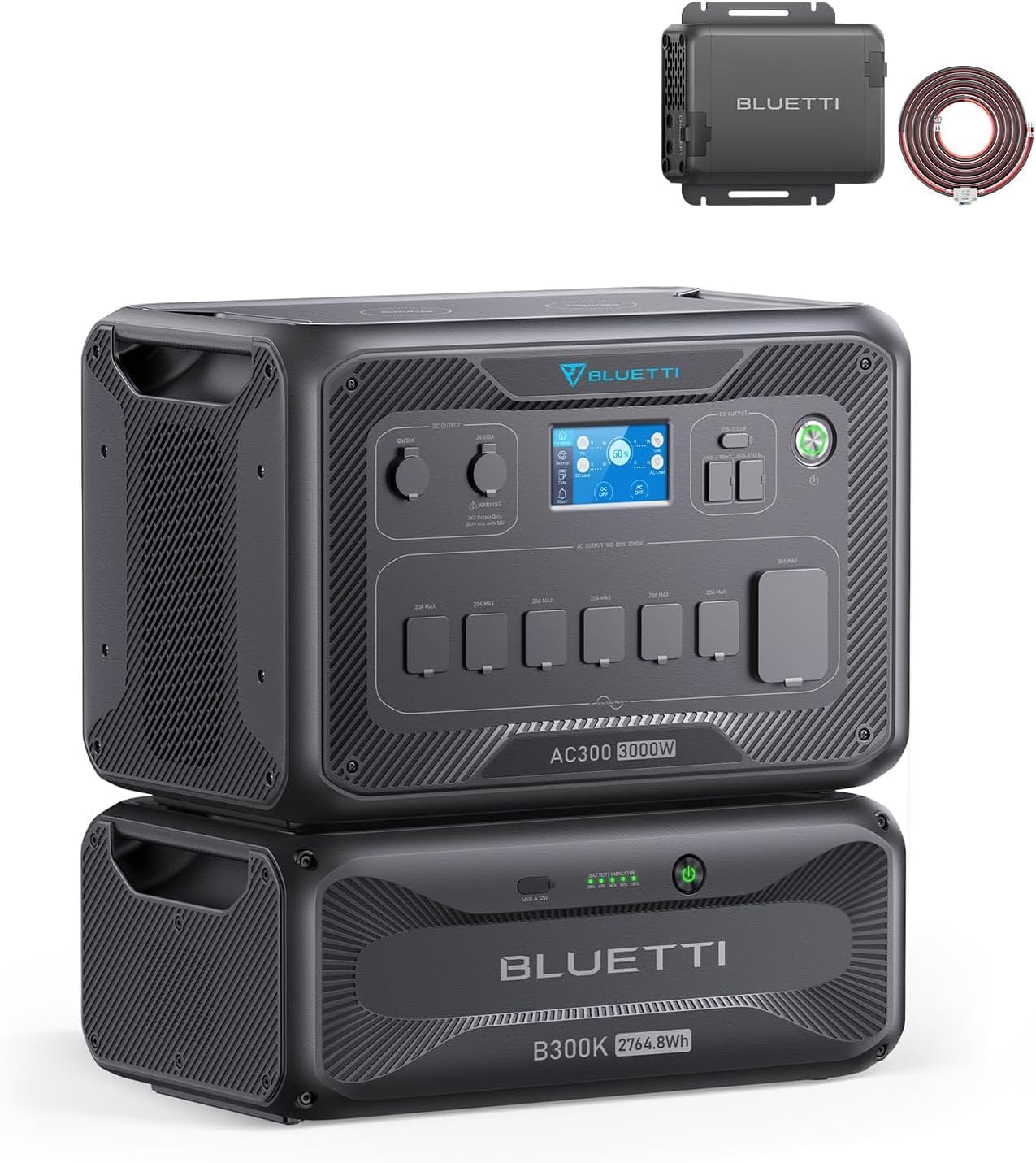 BLUETTI Solar Generator AC300 & B300K with Charger 1 (Ships Separately), 2764.8W...