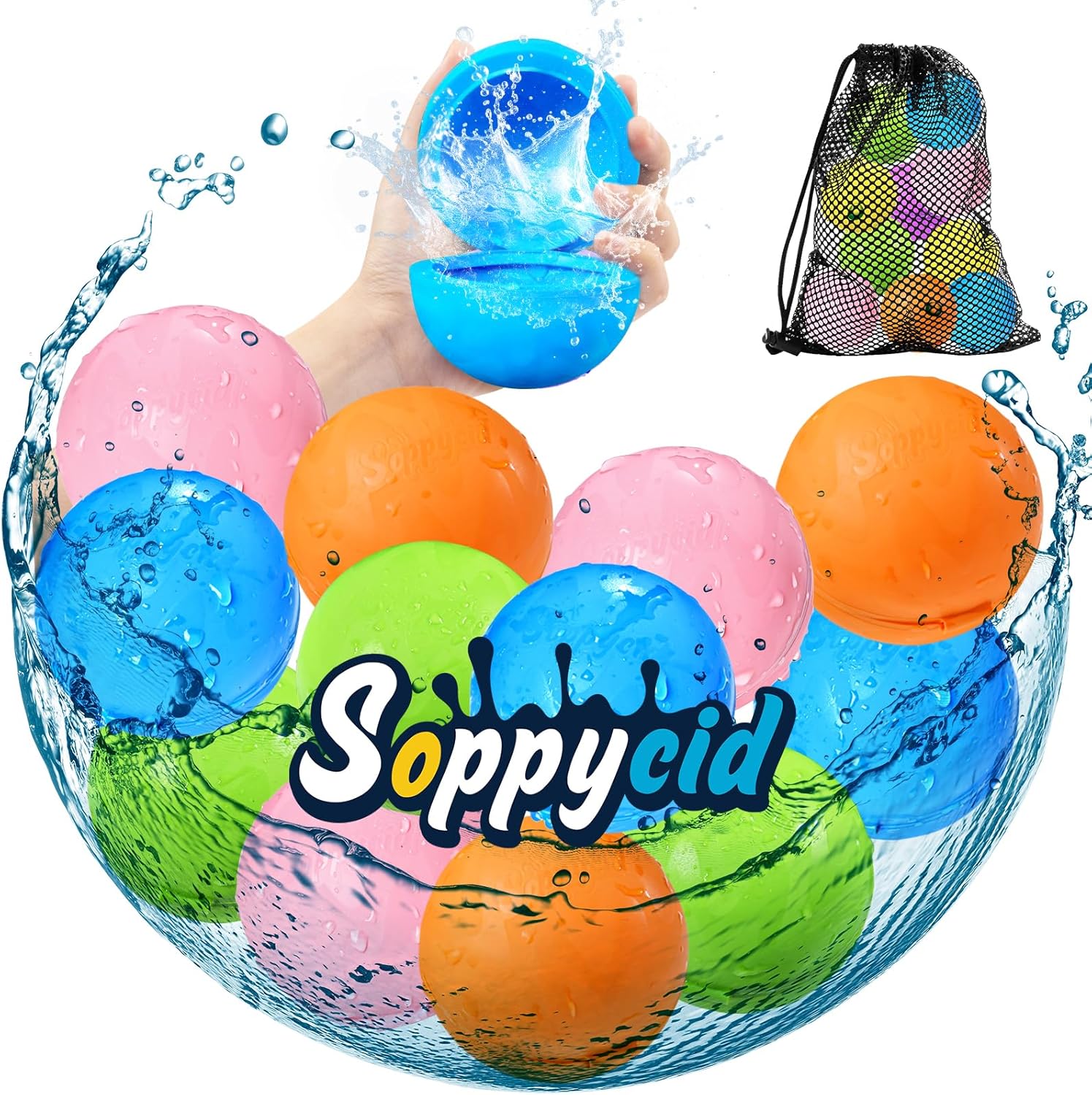 SOPPYCID Reusable Water Balloons For Kids, Unique Pool Toys Water Bombs For Kids...