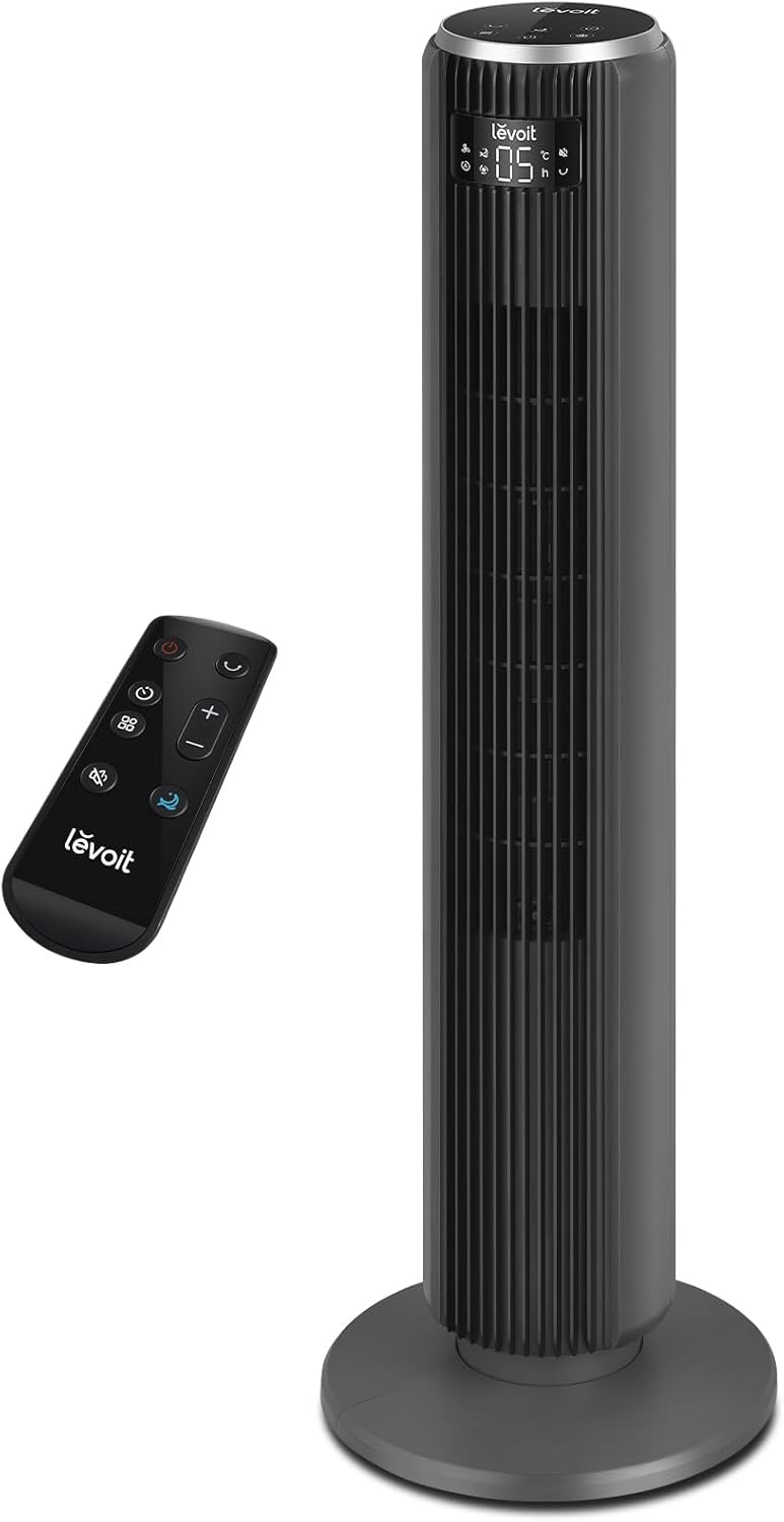 Levoit 23dB Silent Tower Fan for Bedroom, Standing...