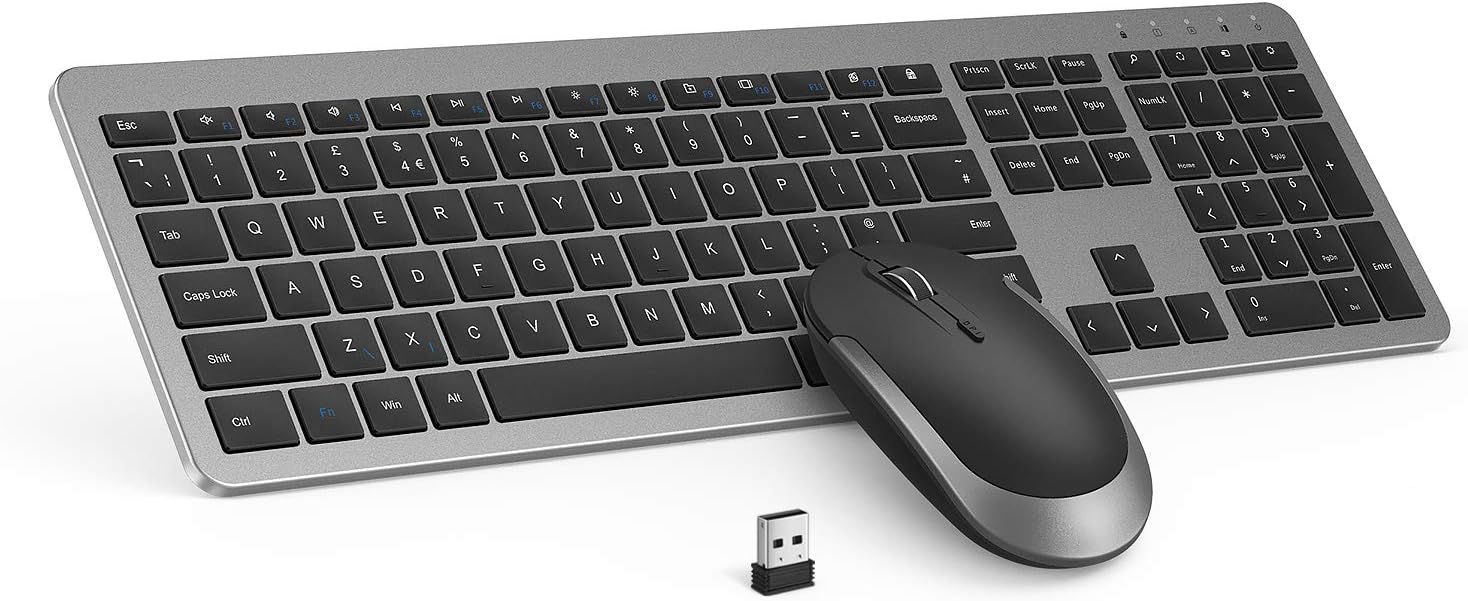 seenda Wireless Keyboard and Mouse Set, SK38 Ultra Slim Quiet USB Wireless Keybo...