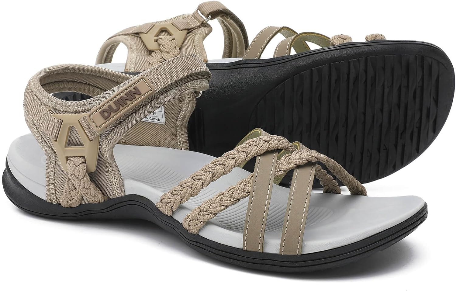 UBFEN Womens Hiking Sandals Sport Sandals Straps with Adjustable Hooks Arch Supp...