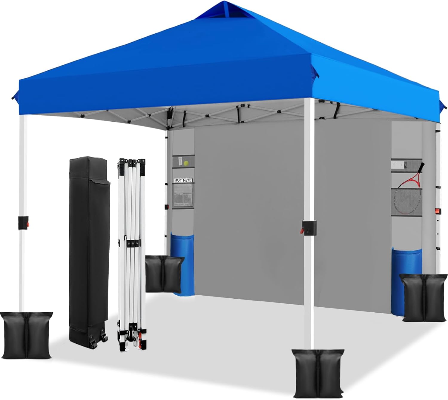 WEIZE 10x10 Pop Up Canopy Tent,One-Button Push Setup,Pop Up Tent with 1 Sidewall...
