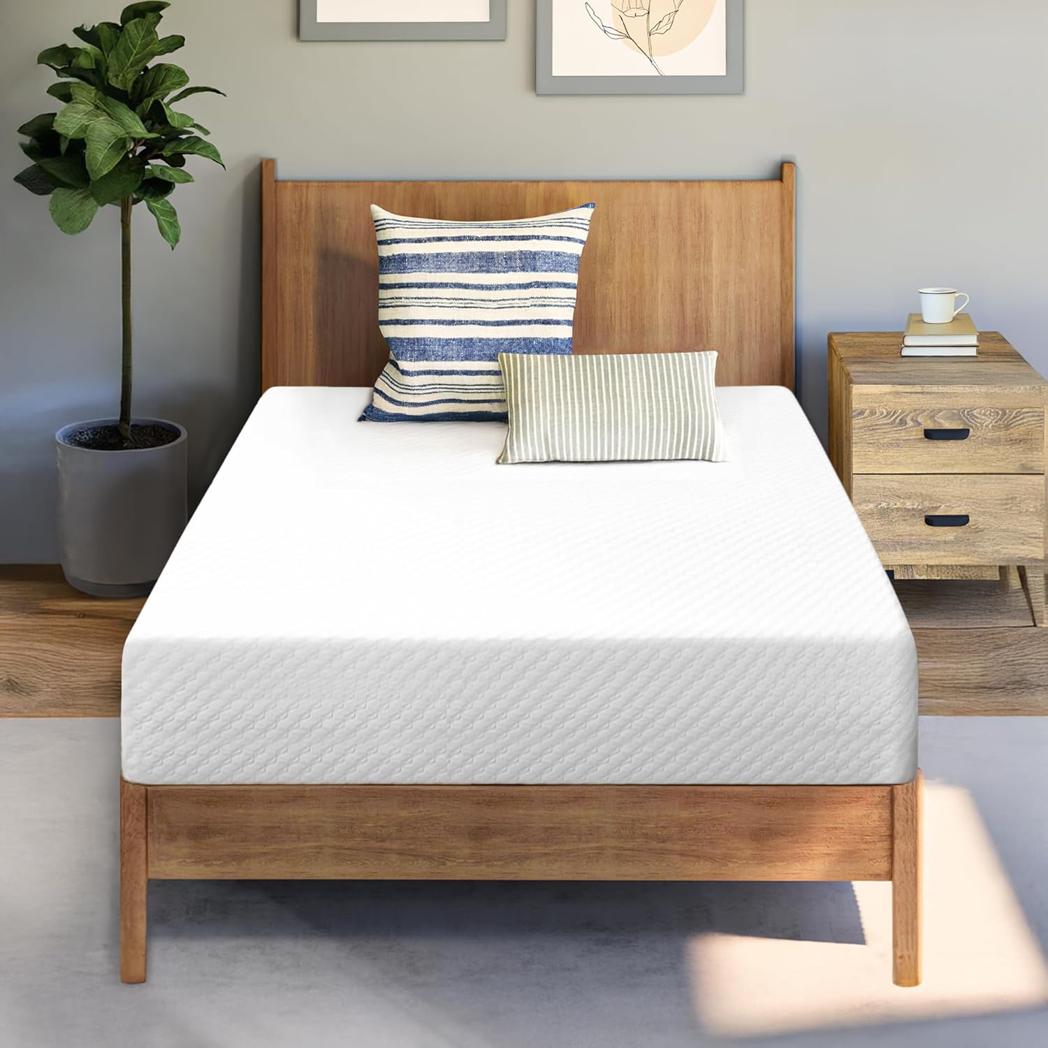 Neo Sleep 8 Inch Twin Cooling Gel Memory Foam Mattress Medium Firm CertiPUR-US C...