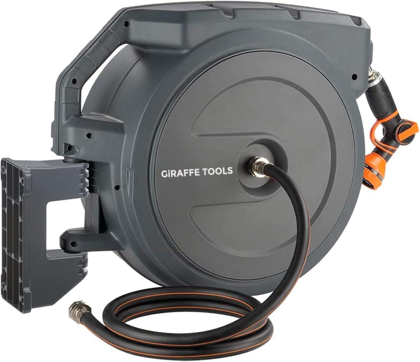 Giraffe Tools AW405/8MB Retractable Garden Hose Reel 5/8" x 90 ft PRO Metal Brac...