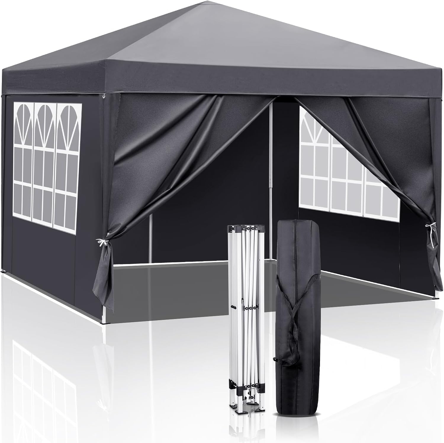 Bonnlo Pop Up Gazebo with Sides 3m x 3m, Easy Setup Instant Outdoor Canopy, Fold...