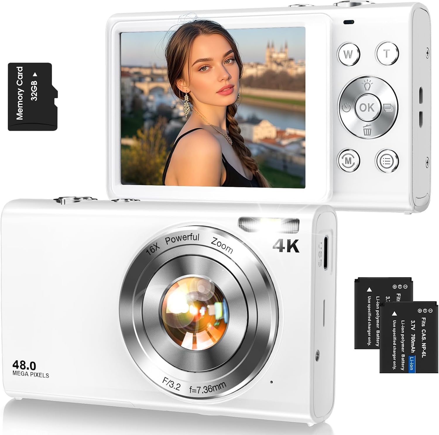 Digital Camera,Autofocus 4K Vlogging Camera for Ph...