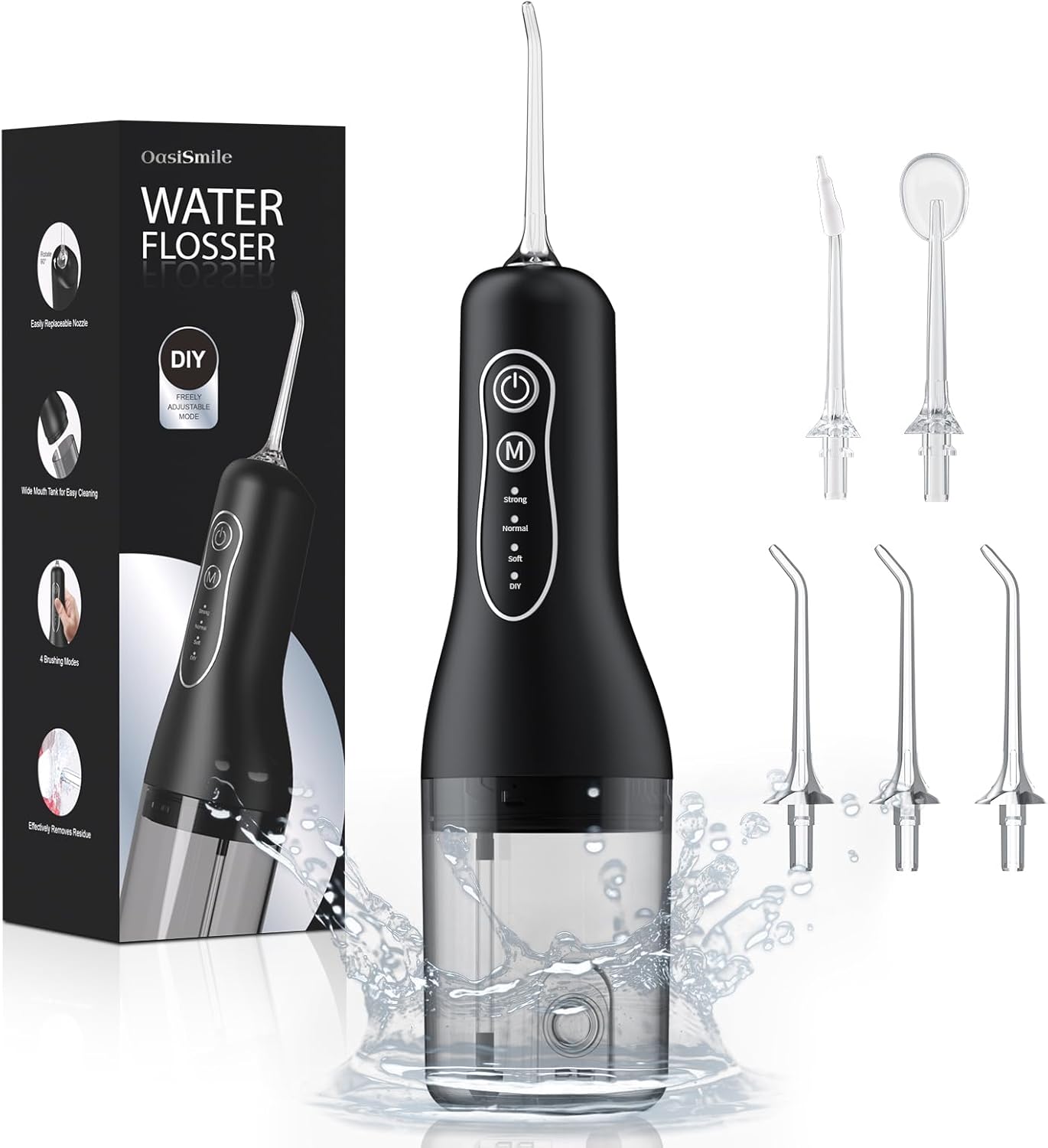 Water Flosser, 2025 Upgrded Water Dental Flosser Remover with 4 Modes and 5 Repl...