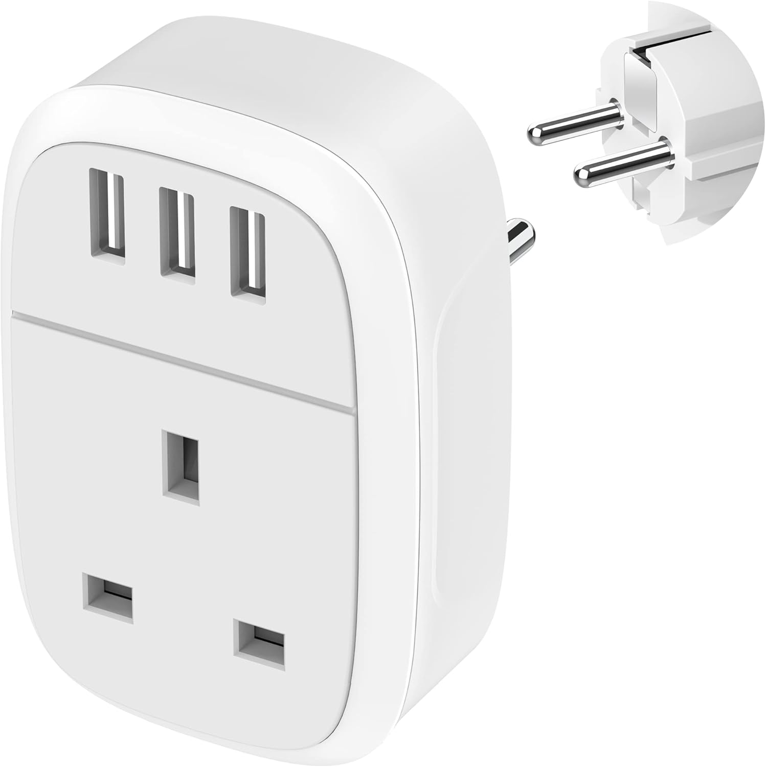 Iroussa UK to European Adapter Plug, EU Schuko Tra...