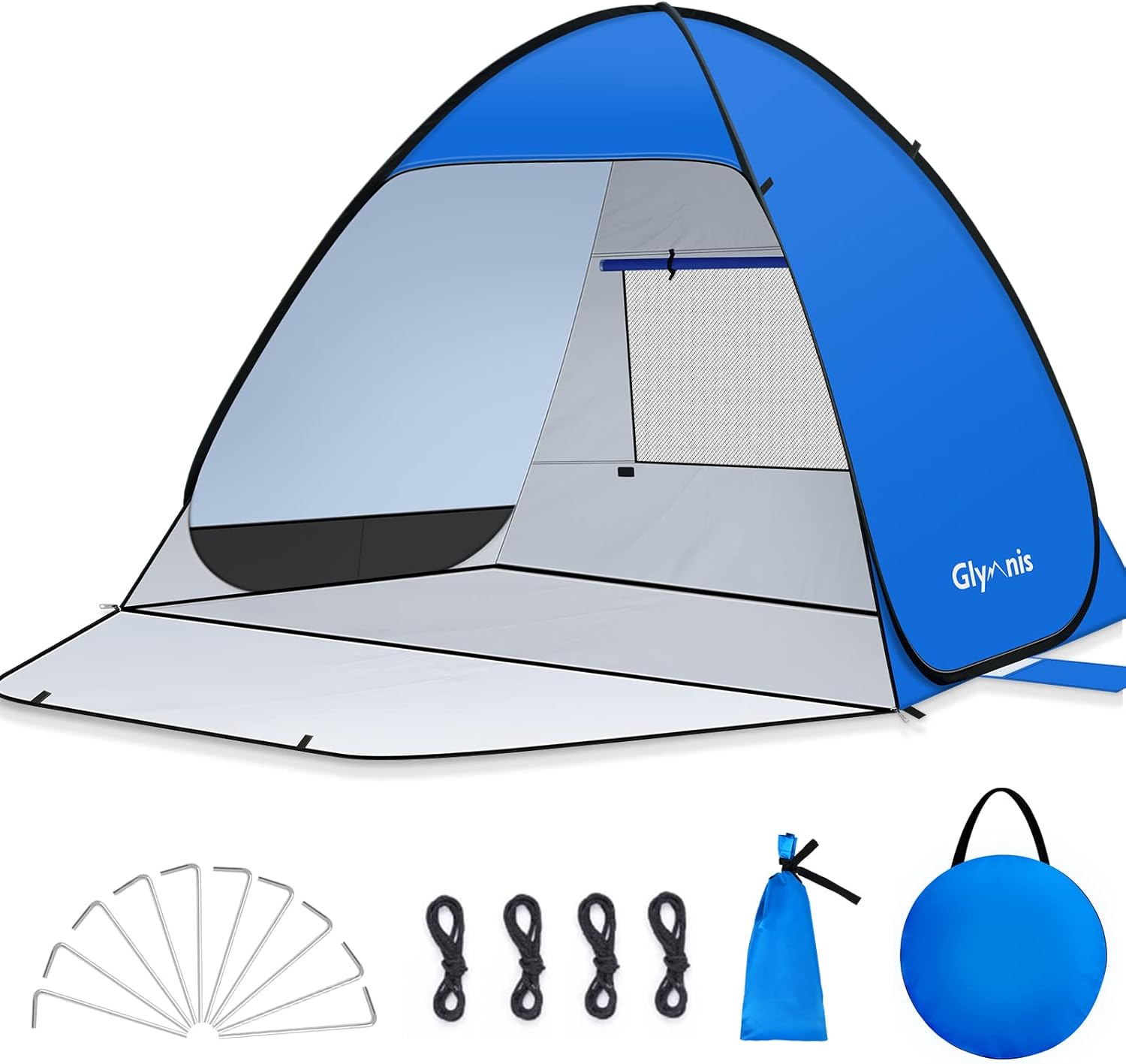 Glymnis Pop Up Beach Tent Small for 1-2 Person/Large for 3-4 Person, UV Protecti...