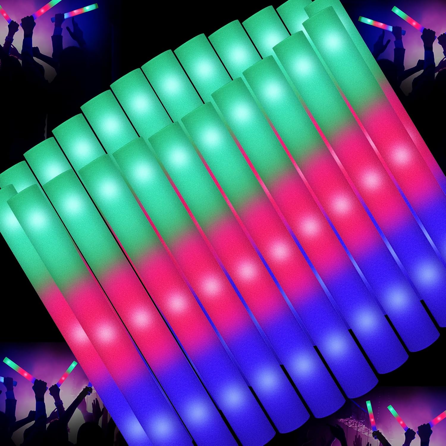 OLUPP Glow Sticks Bulk, Special Party Supplies with 200 Pcs Giant Foam Glow Stic...