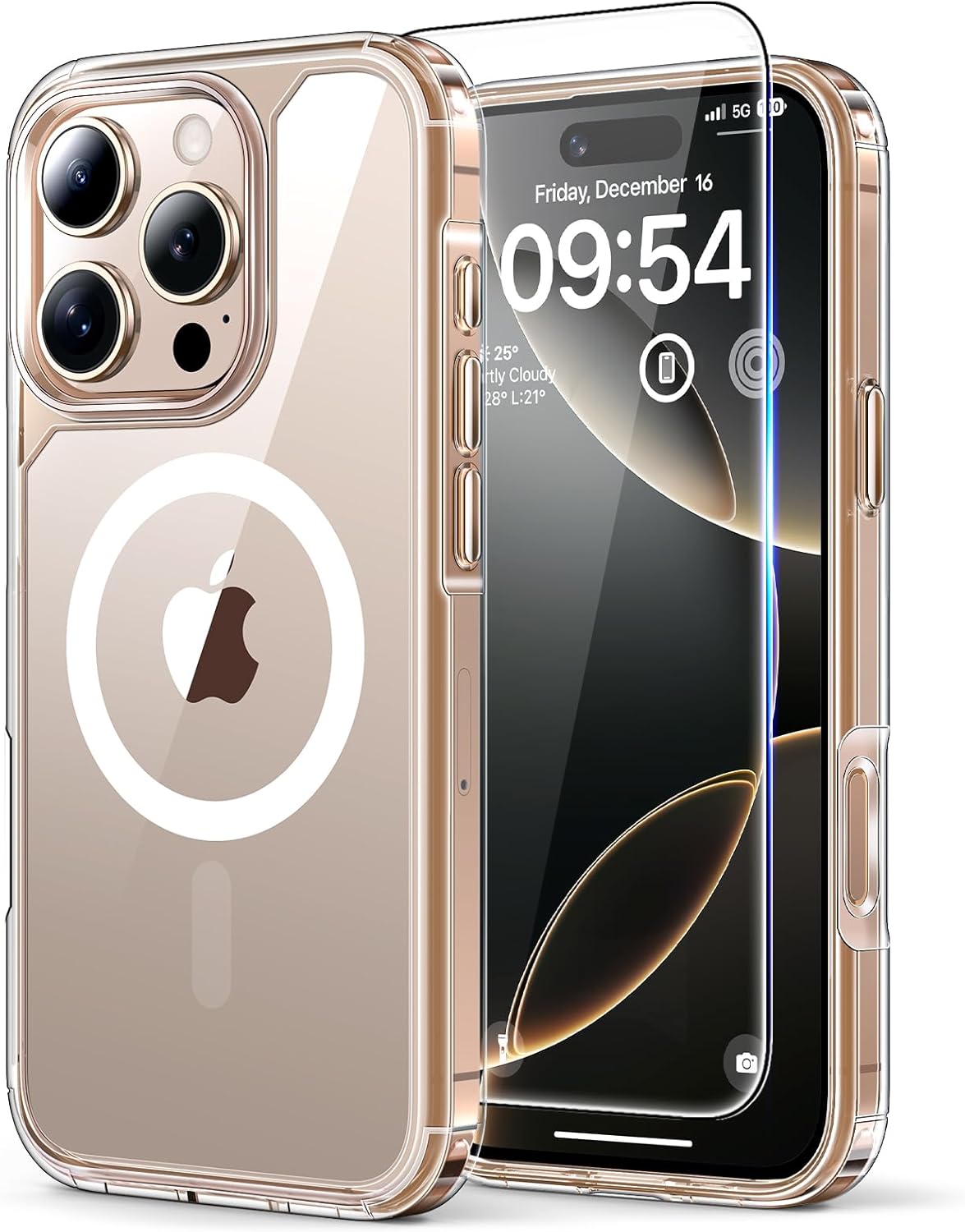 TAURI 3 in 1 for iPhone 16 Pro Case, Compatible with MagSafe [Not-Yellowing] wit...