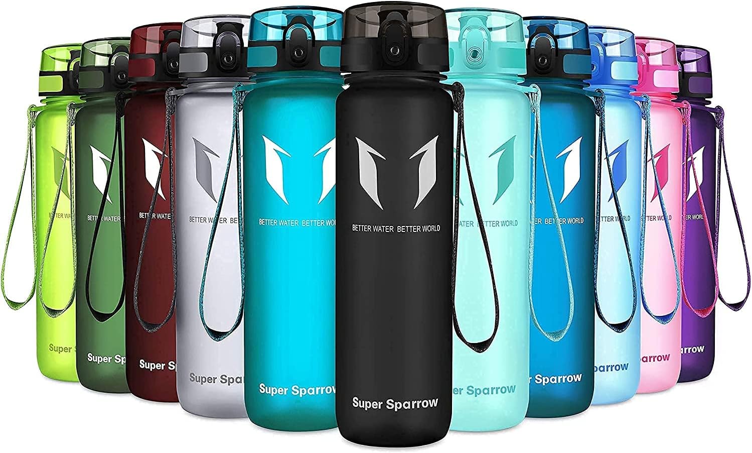 Super Sparrow Sports Water Bottle - 350ml & 500ml & 750ml & 1000ml - Non-Toxic B...
