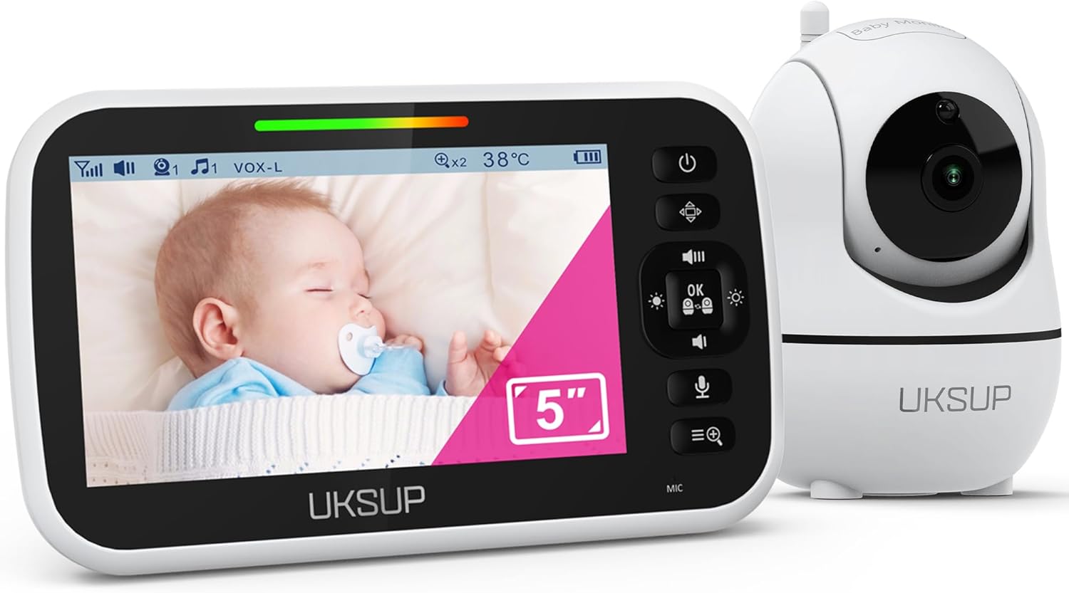 Baby Monitor with Camera and Audio- Video Baby Monitor with 960ft Long Range, Re...
