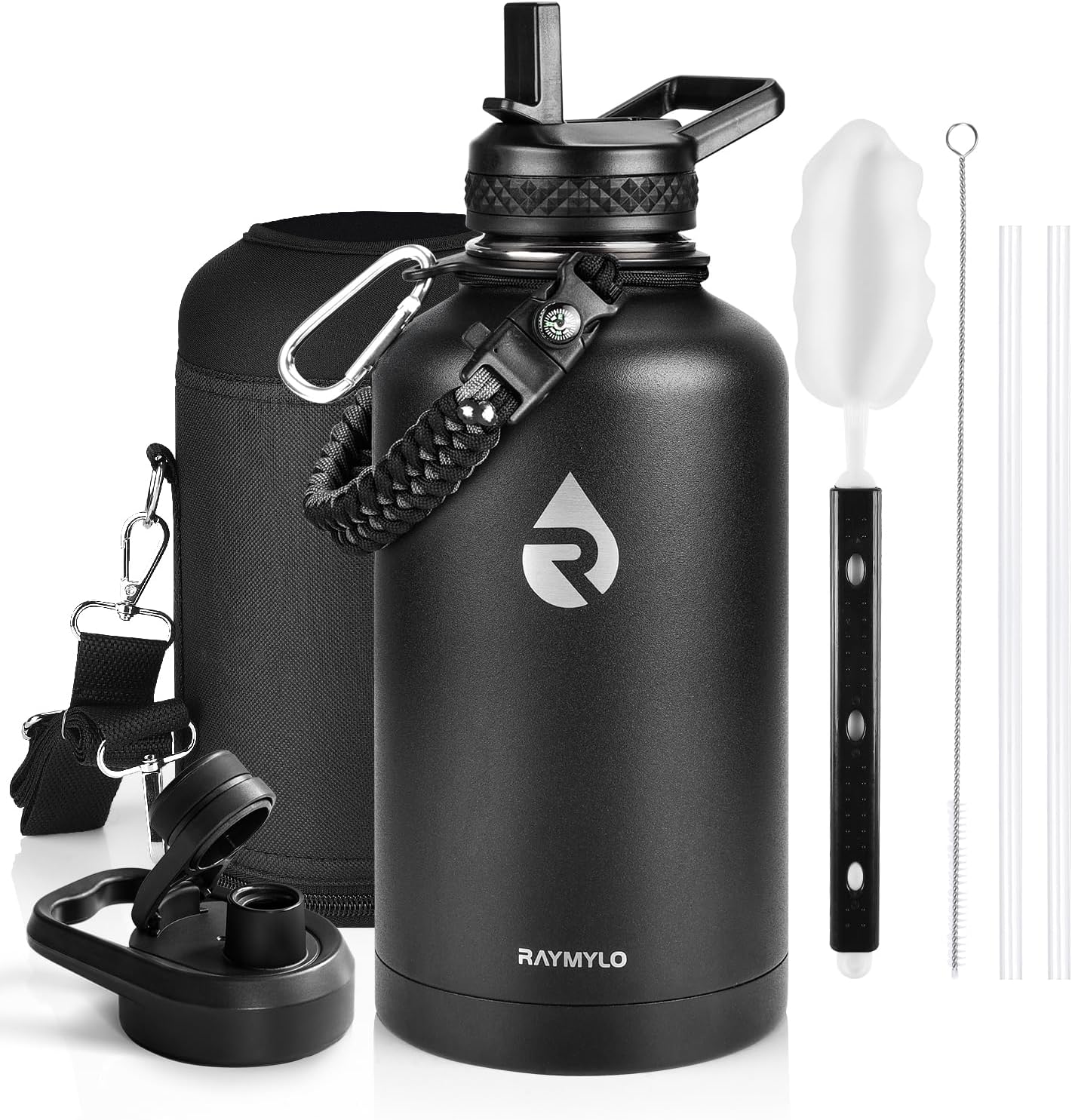Insulated Water Bottle 64 oz, Triple Wall Vacuum Stainless Steel (Cold for 48 Hr...