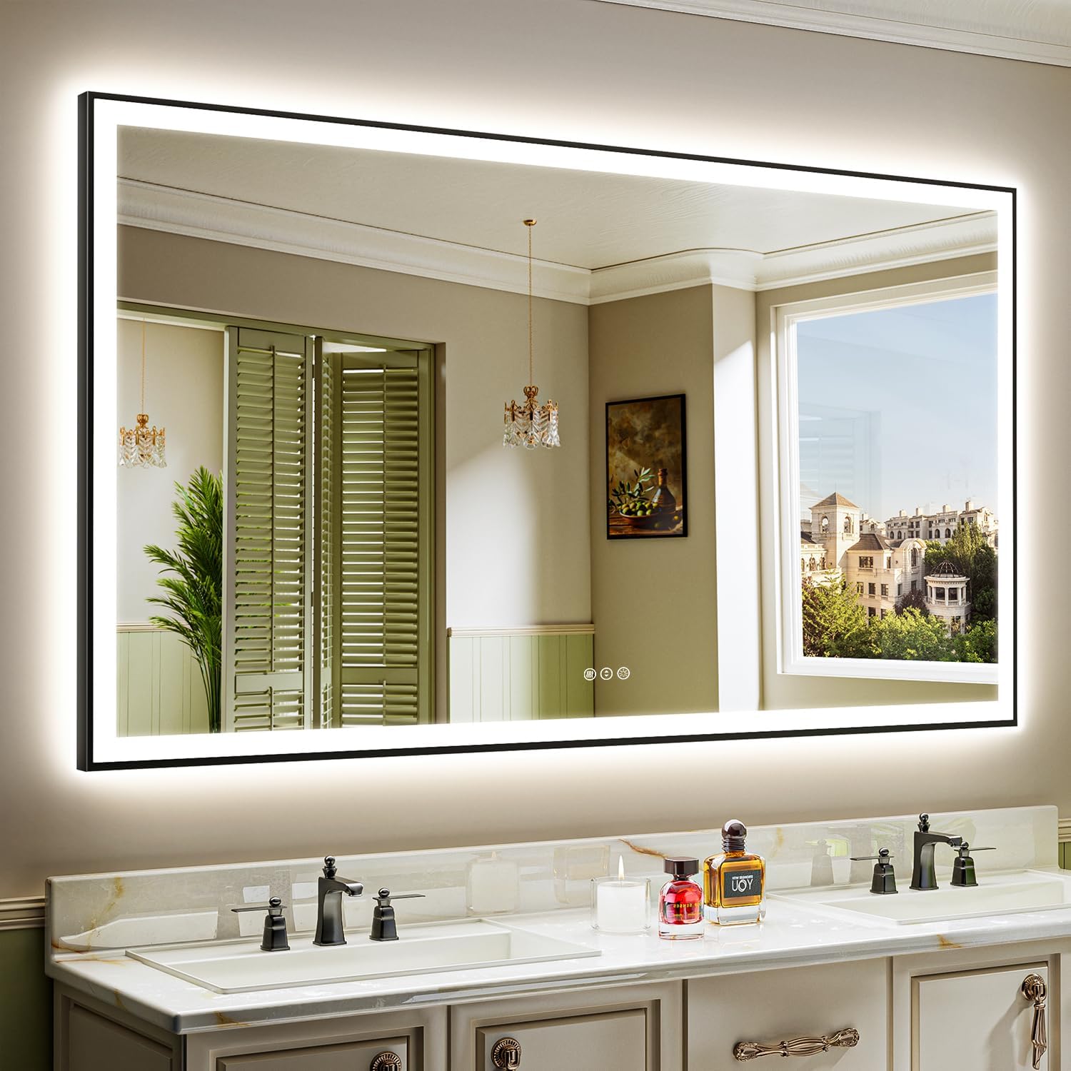 72x40 Inch LED Bathroom Mirror, Special Lighted Vanity Mirror with Front Lit and...