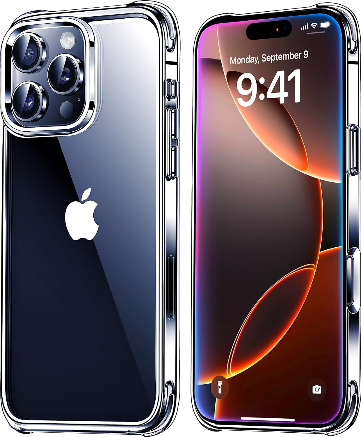 Mkeke for iPhone 16 Pro Max Case Clear [Not-Yellowing] [Military-Grade Drop Prot...
