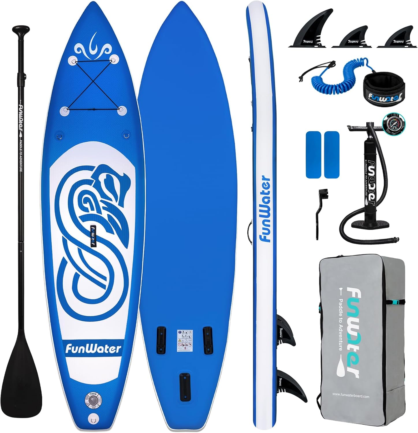 FunWater Inflatable Stand Up Paddle Board with Premium SUP Paddleboard Accessori...