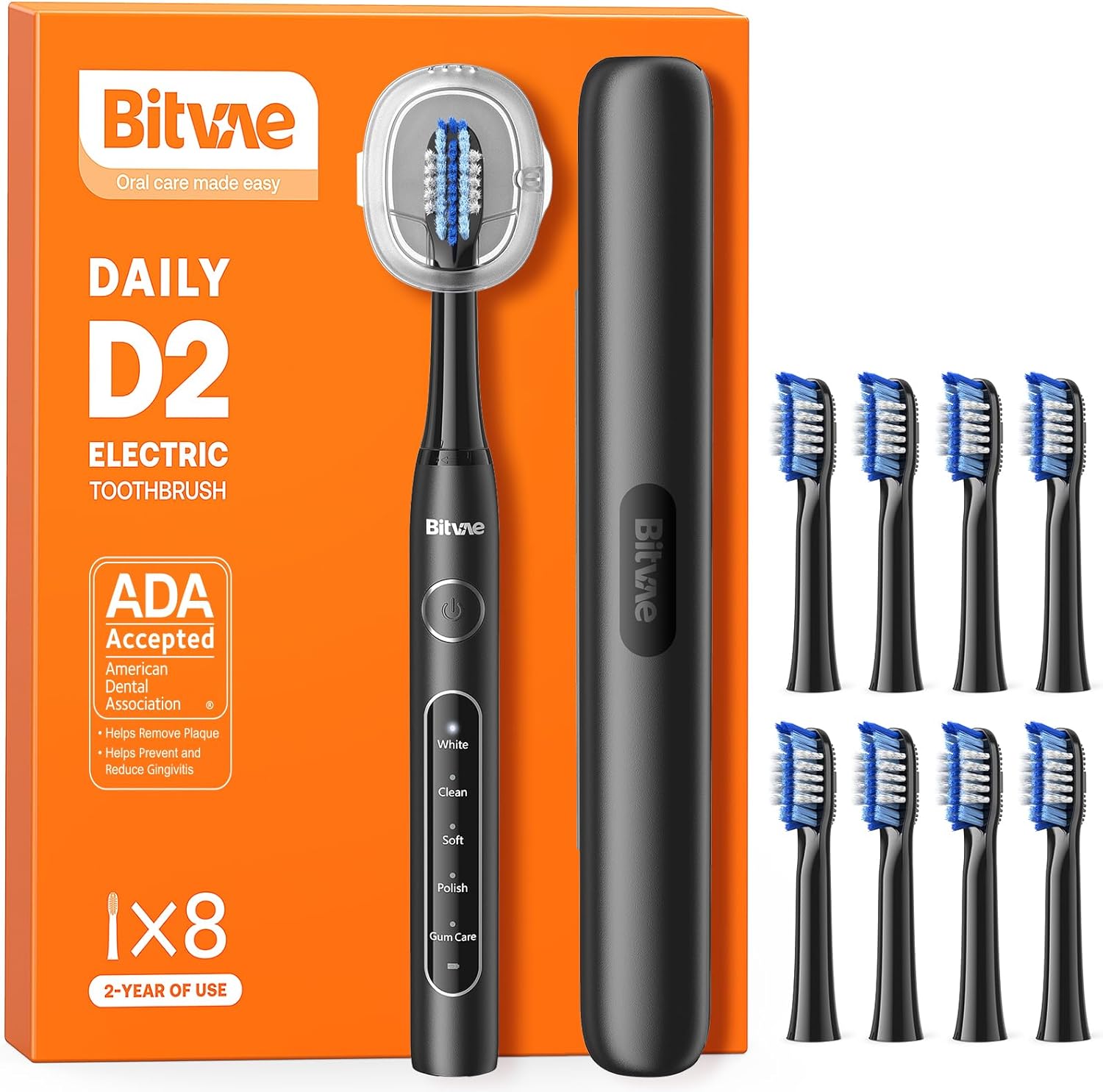 Bitvae Ultrasonic Travel Electric Toothbrush, Special ADA Accepted Toothbrush fo...