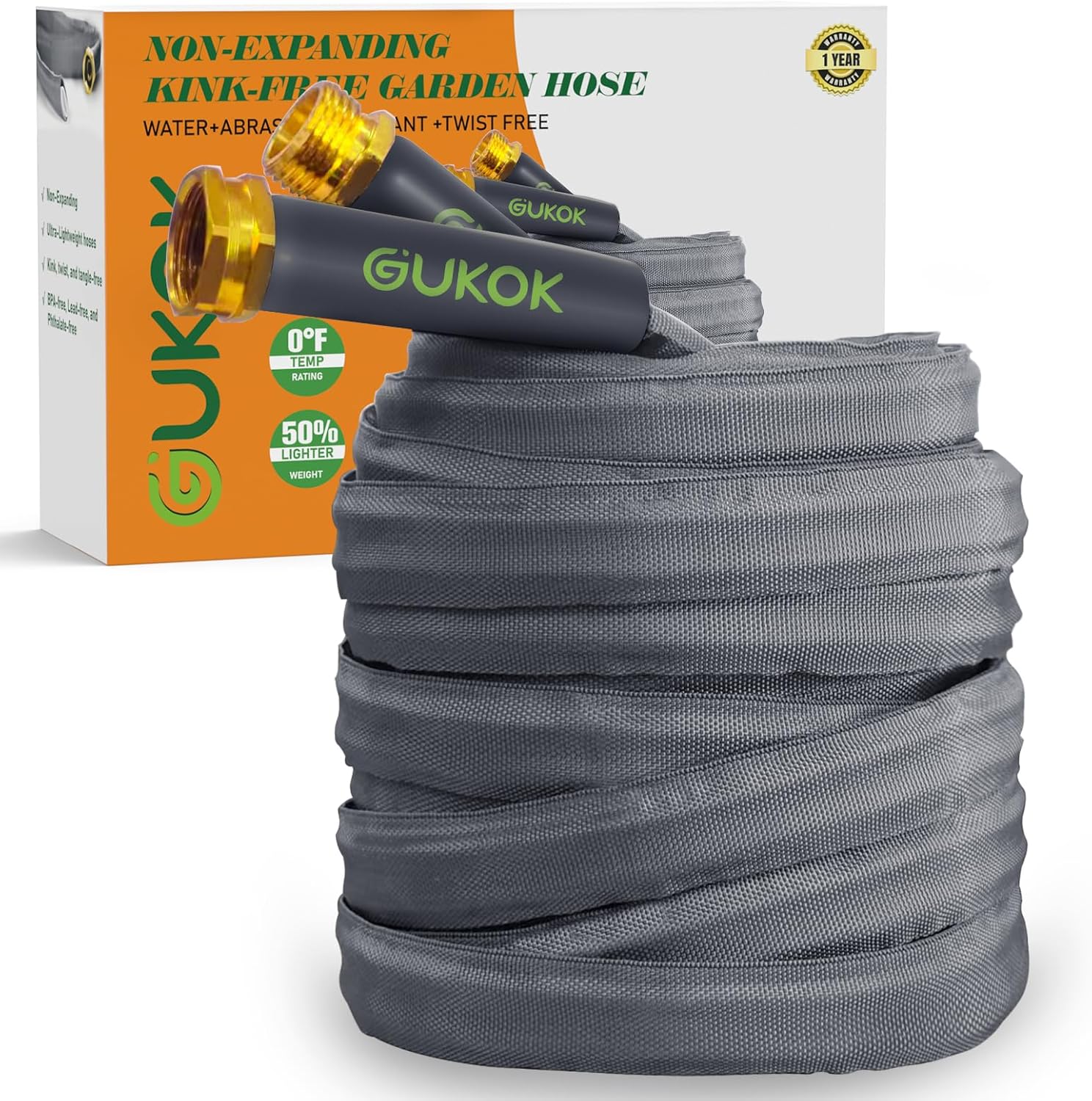 2025 Upgraded 100FT Non-Expanding Garden Hose, Ultra-Light & Flexible Water Hose...