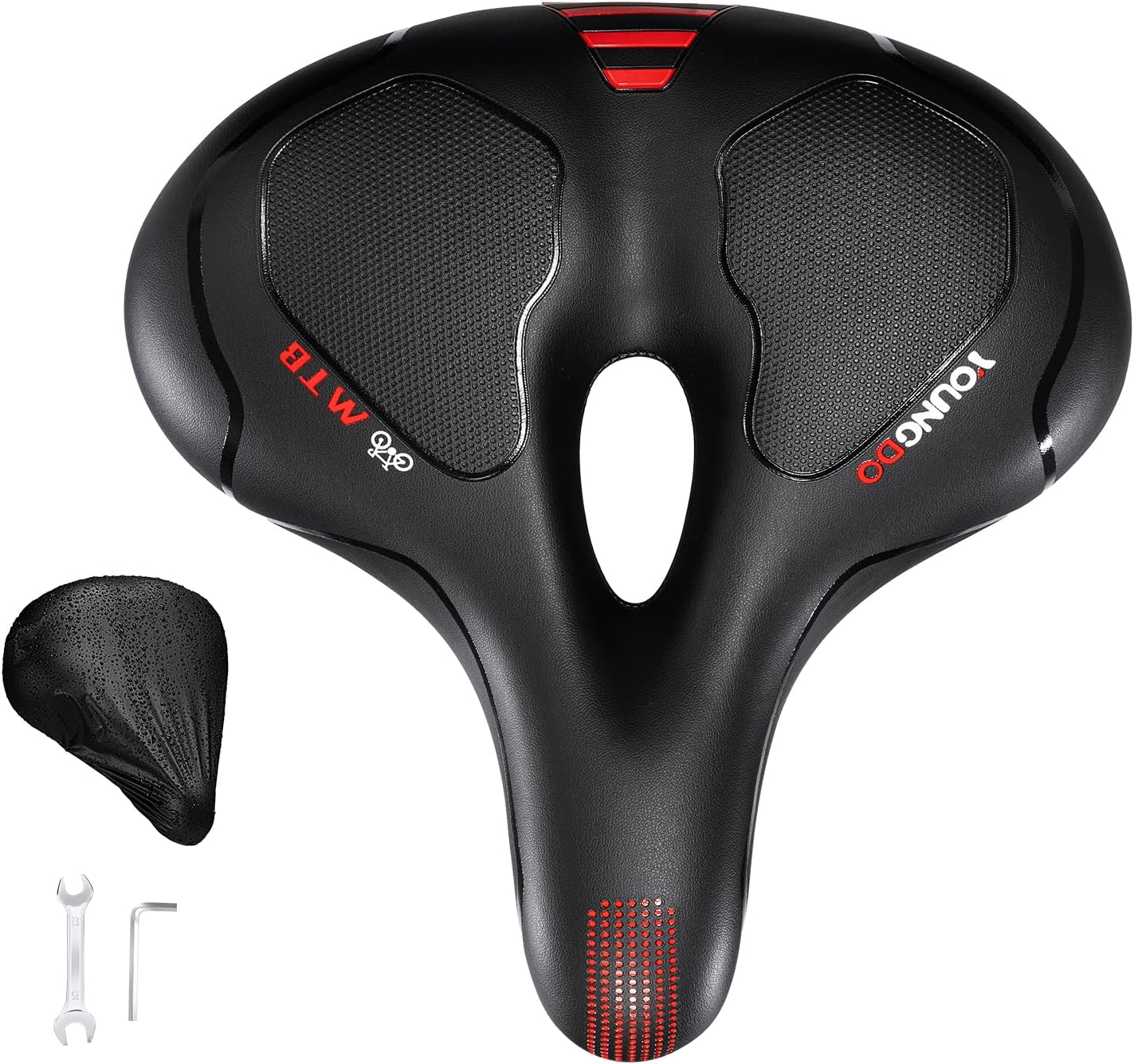 YOUNGDO Bicycle Saddle, Gel Bicycle Seat, Soft, Comfortable, Breathable, Shock-A...