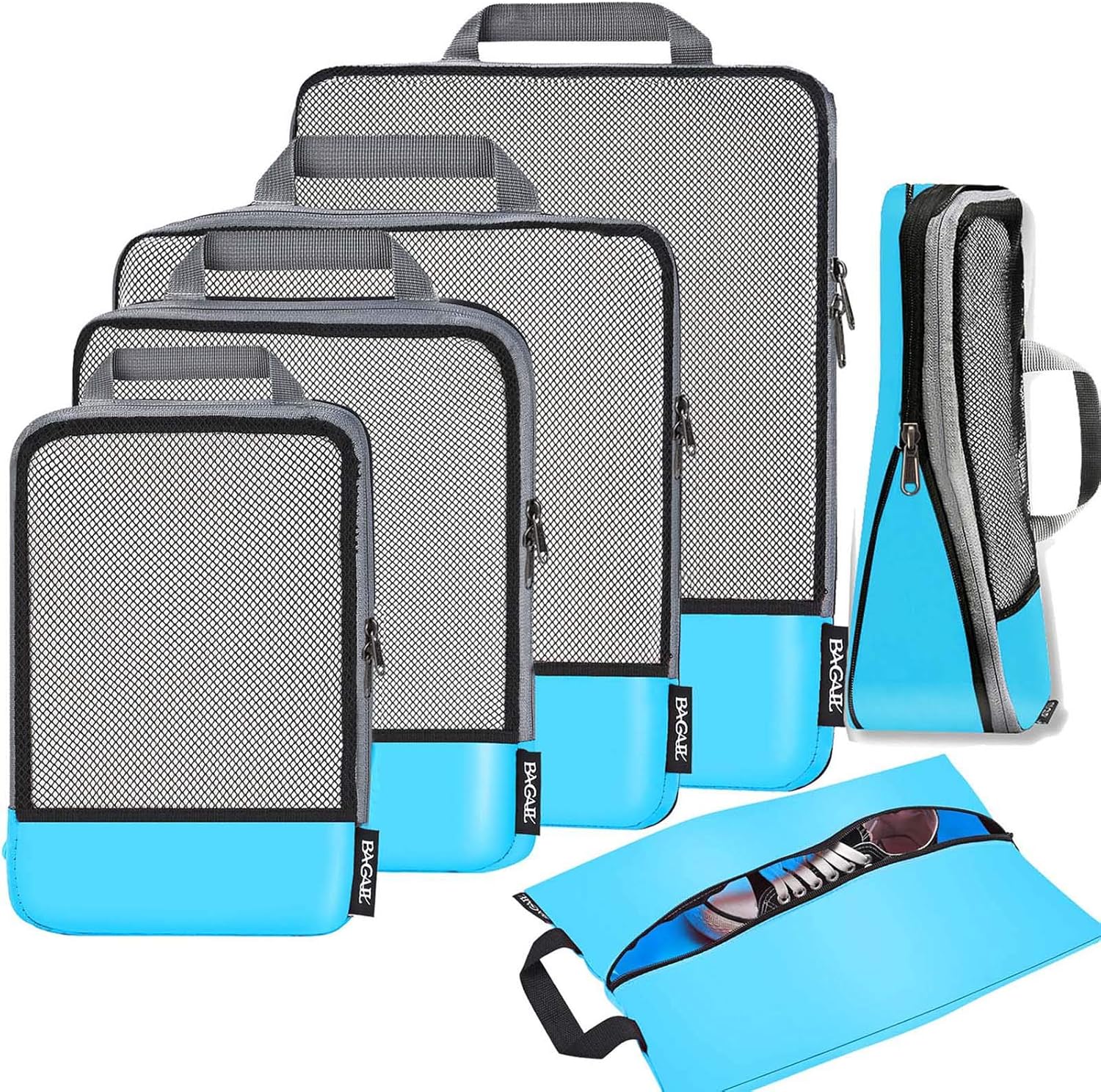 BAGAIL 4 Set/6 Set/8 Set Compression Packing Cubes Travel Accessories Expandable...