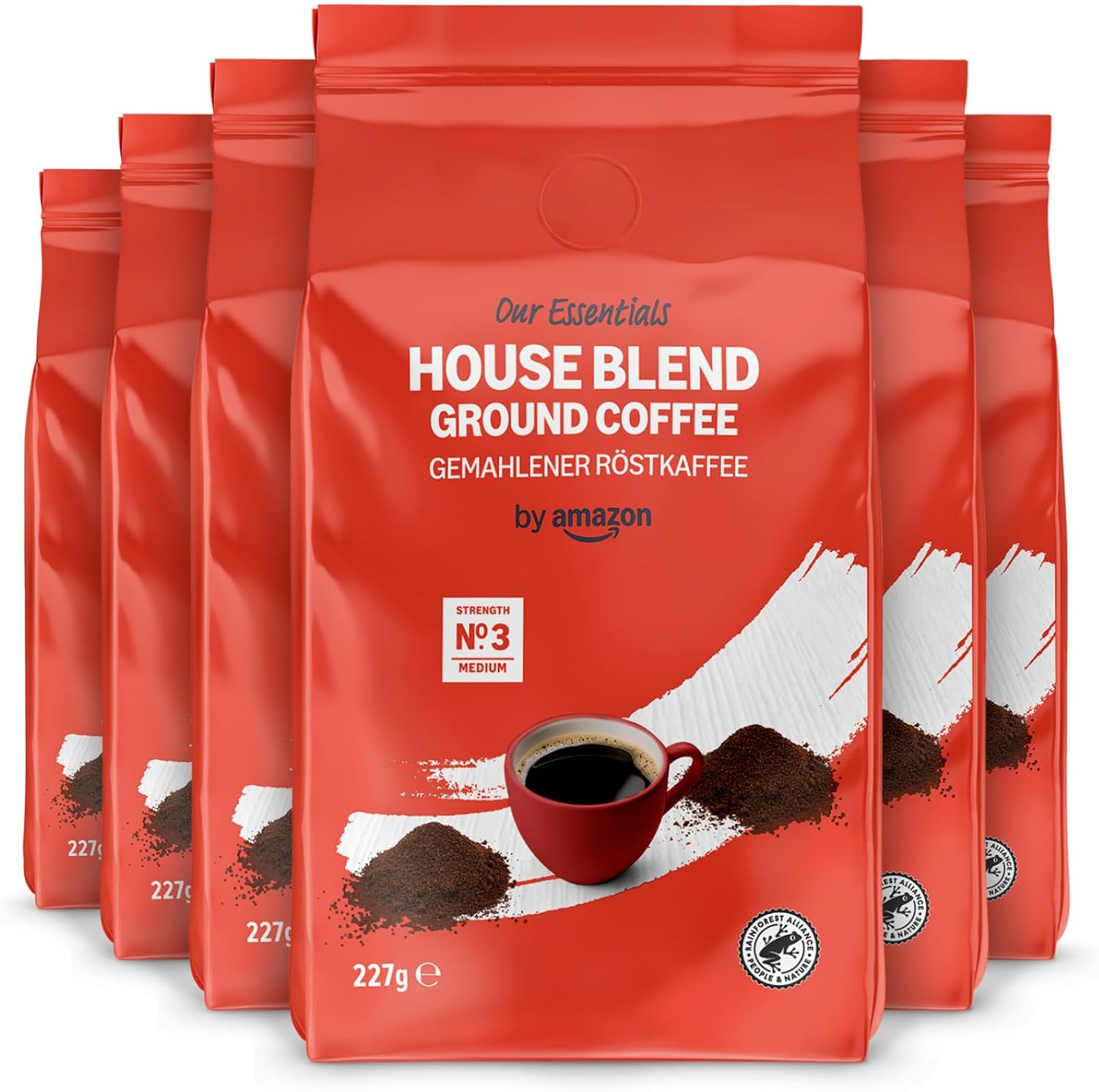 by Amazon House Blend Ground Coffee, Medium Roast 1.36 kg (6 Packs of 227g) 227...