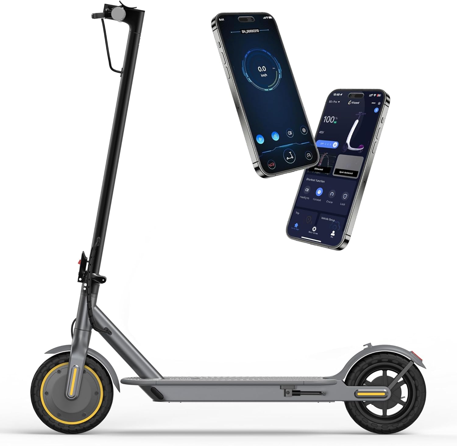 NAVIC T5 350W Electric Scooter Adults, 8.5" Solid Tires, Up to 19 MPH, and 22 Mi...
