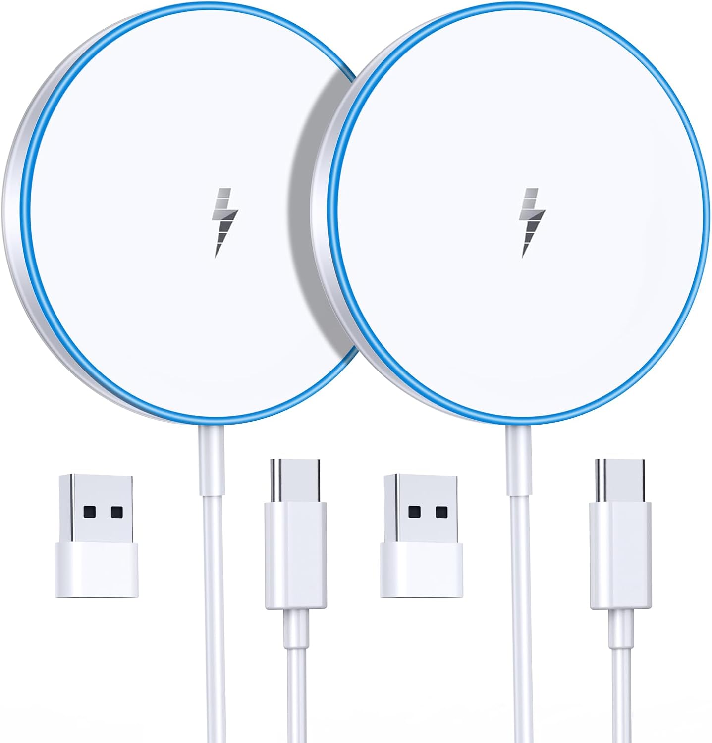 High-Quality Magnetic Wireless Charger, Exclusive 2 Pack Mag-Safe Charger for En...