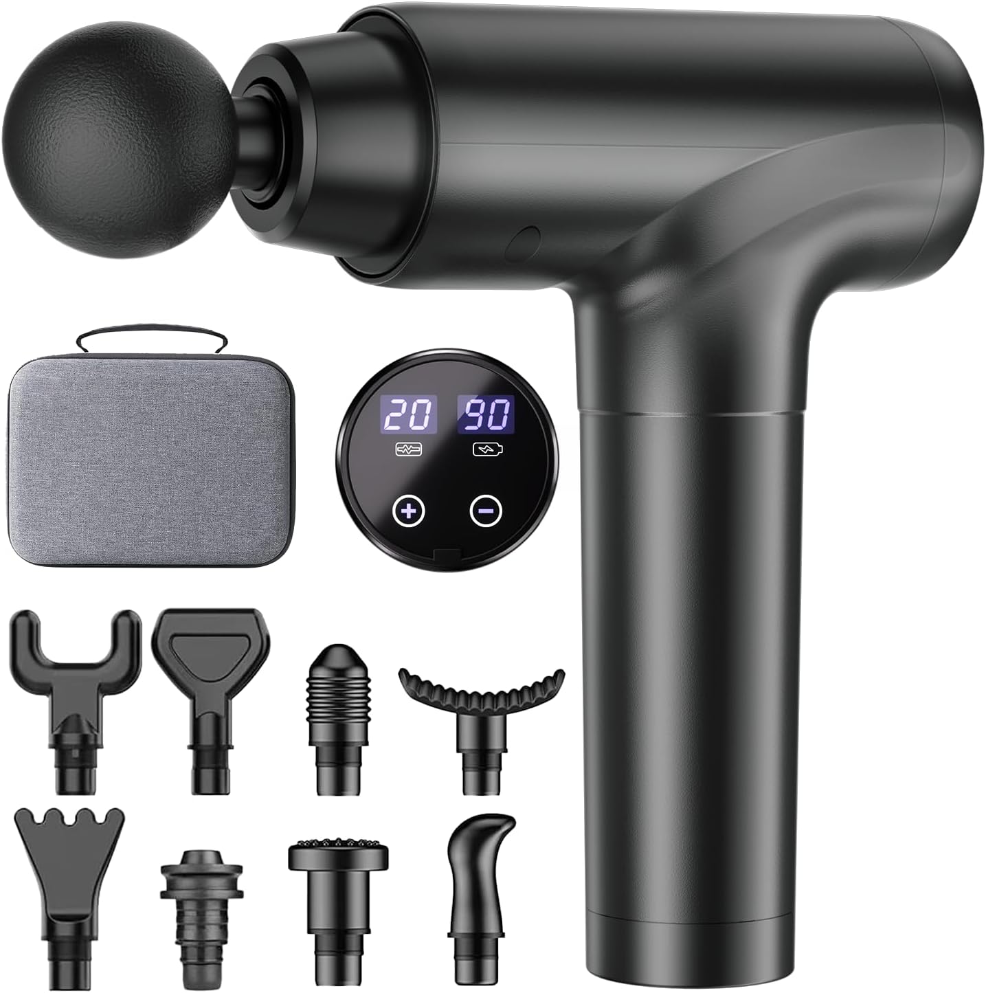 Massage Gun Deep Tissue, Super Quiet, 20 Speeds Cordless Handheld Neck Back & Mu...
