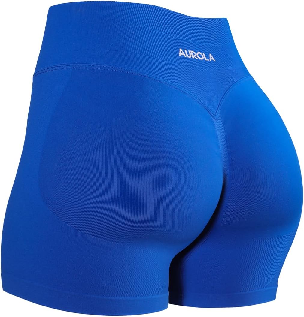AUROLA Influence Workout Shorts, Special Gym Shorts for Women with No Roll Up Fe...