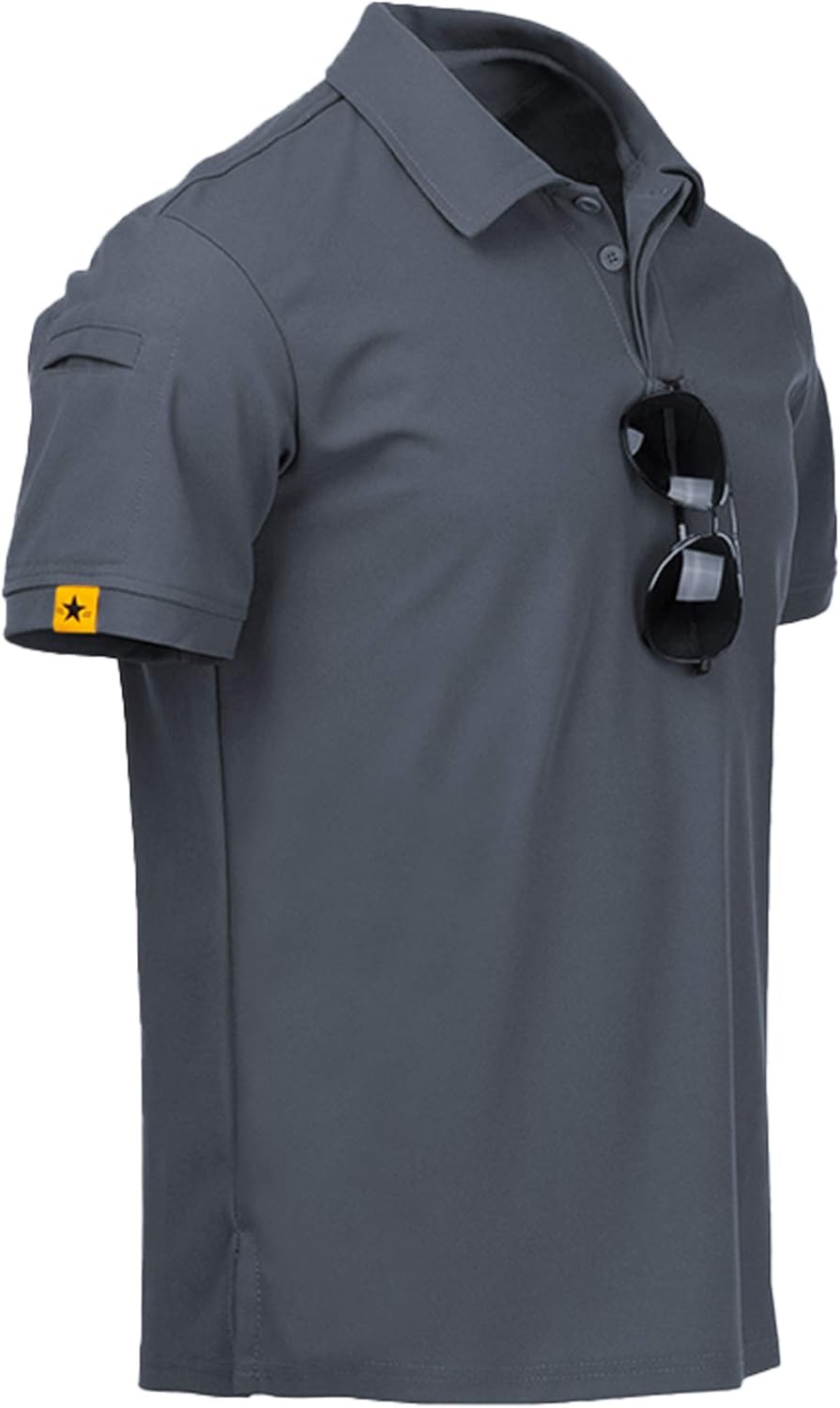 ZITY Mens Polo Shirt Short Sleeve Sports Tactical T-Shirt Athletic Golf Polos Da...