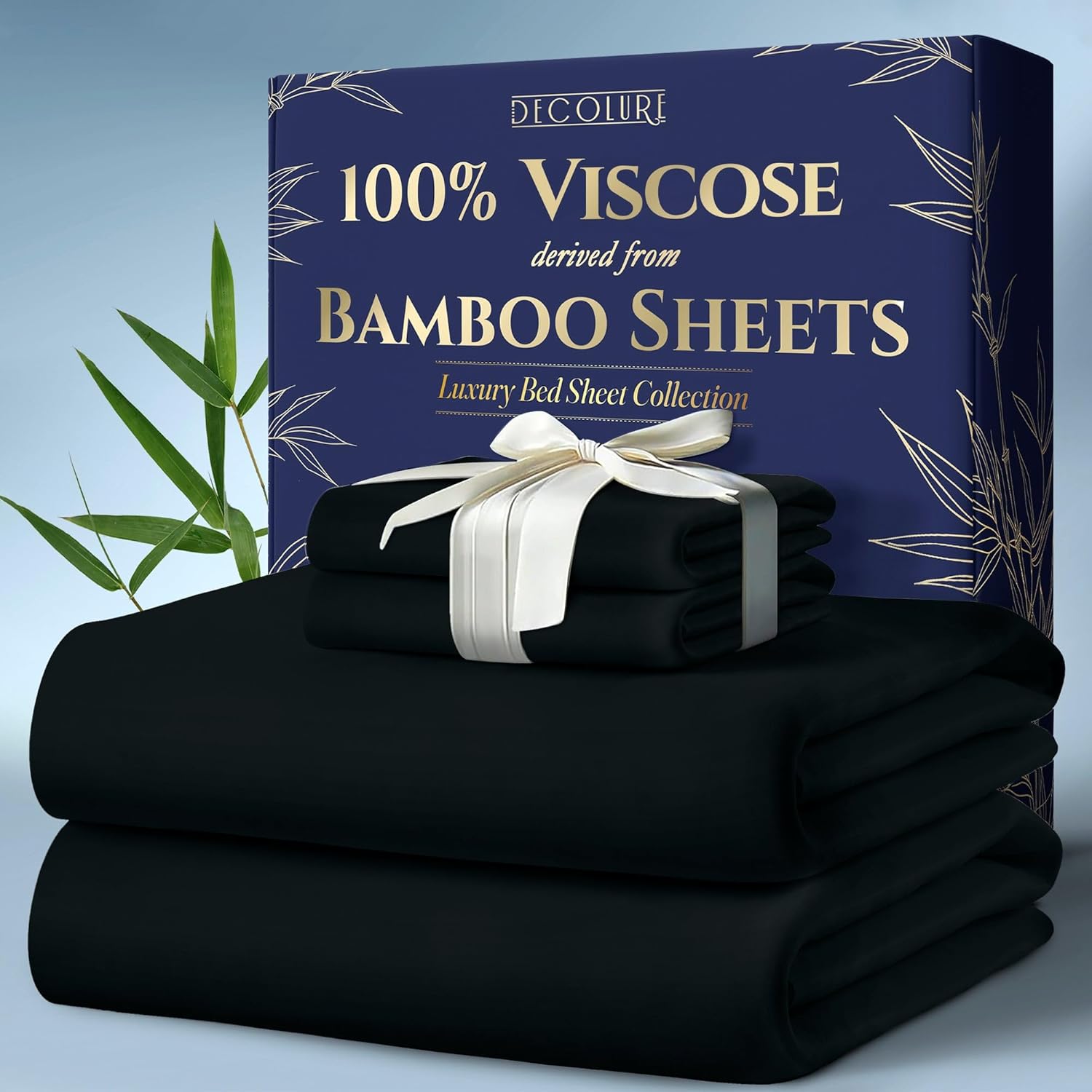 High-Quality DECOLURE 100% Viscose Derived from Bamboo Sheets, Special King Size...