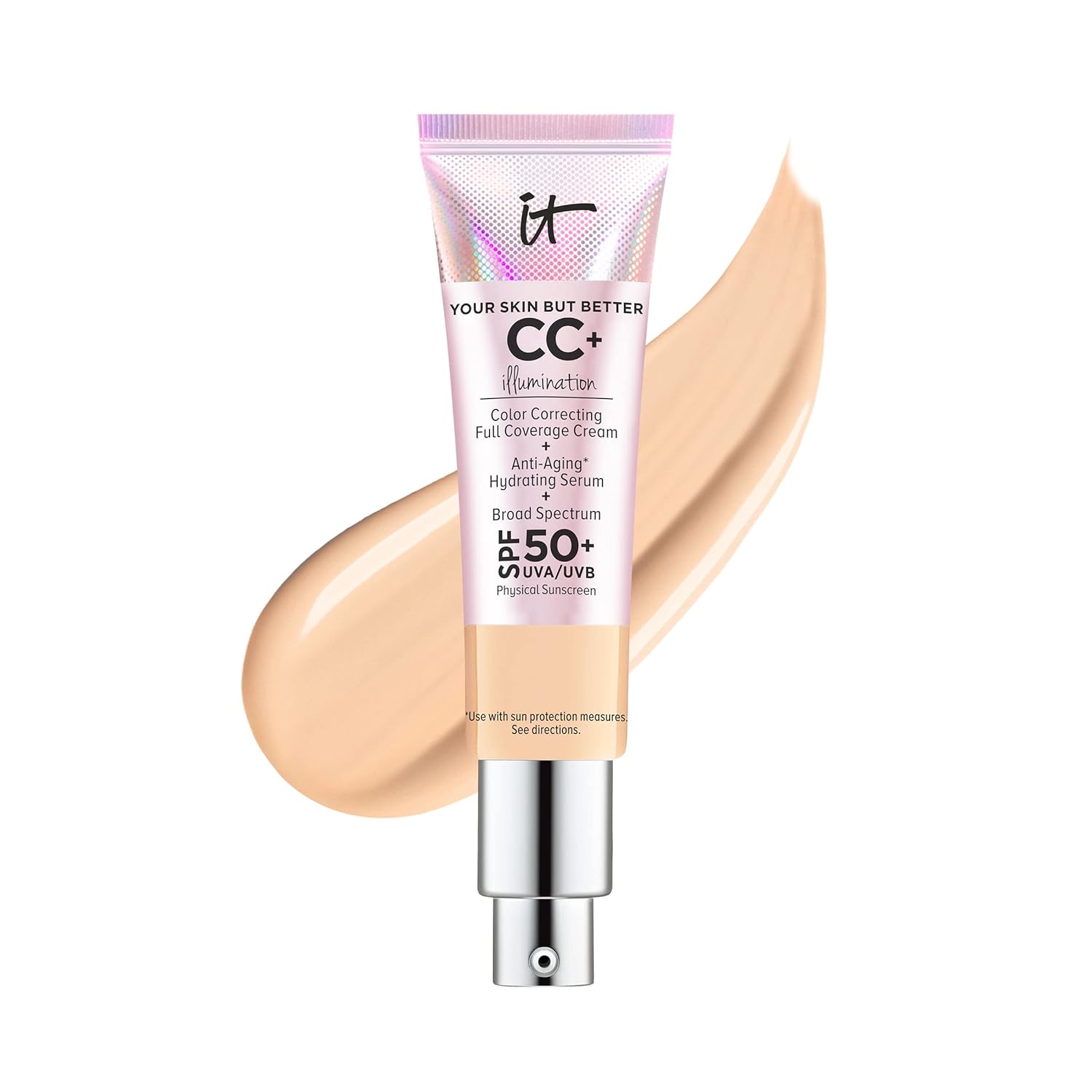 IT Cosmetics CC+ Cream Illumination - Full-Coverage Foundation With SPF 50, Colo...