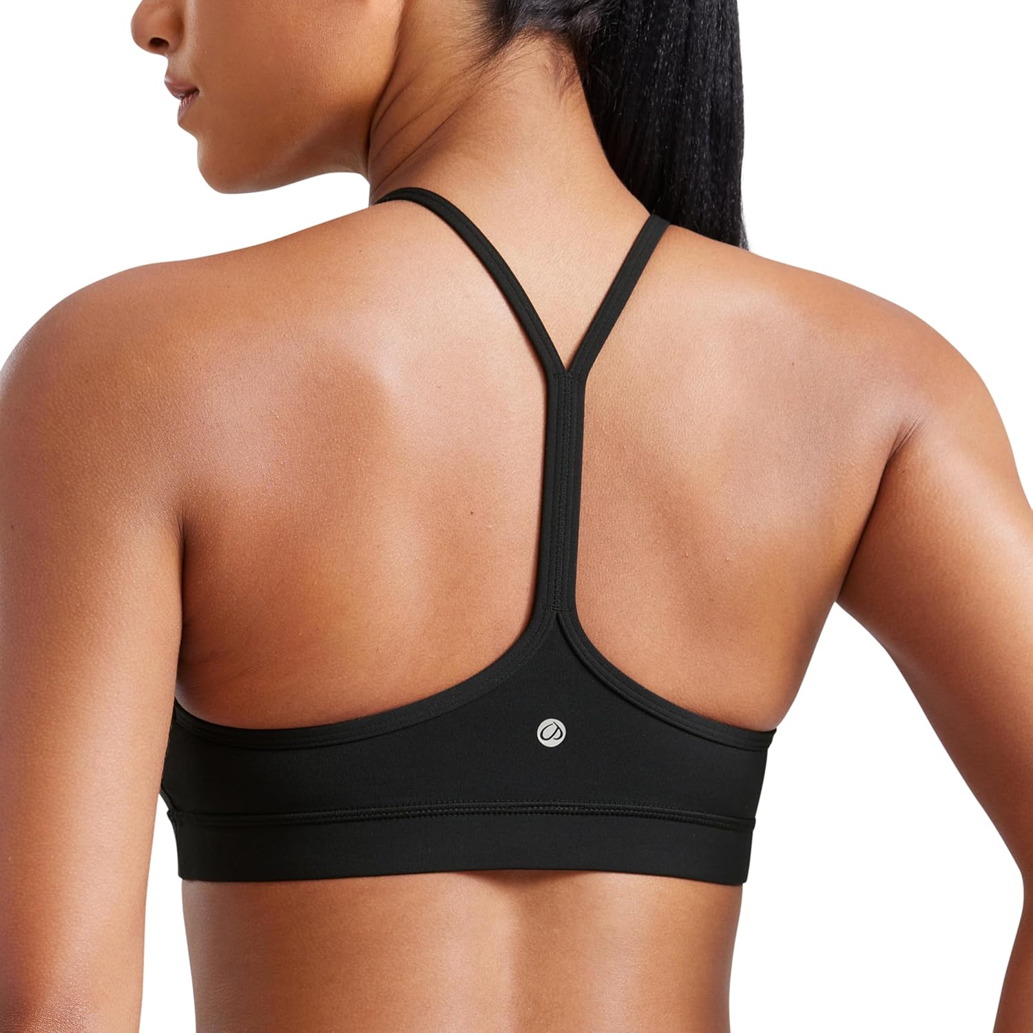 CRZ YOGA Butterluxe Womens Y Back Sports Bra - Padded Racerback Low Impact Spagh...