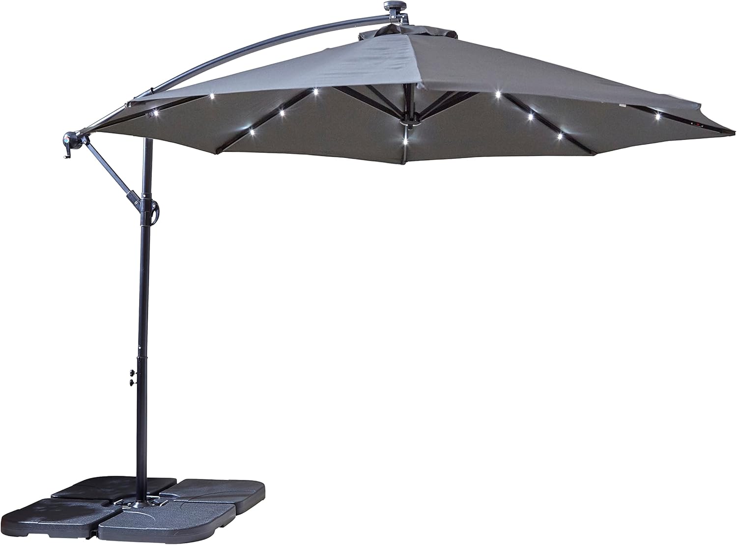 Neo 3M Garden Banana Outdoor Waterproof Freestanding Parasol LED Lights Hanging...