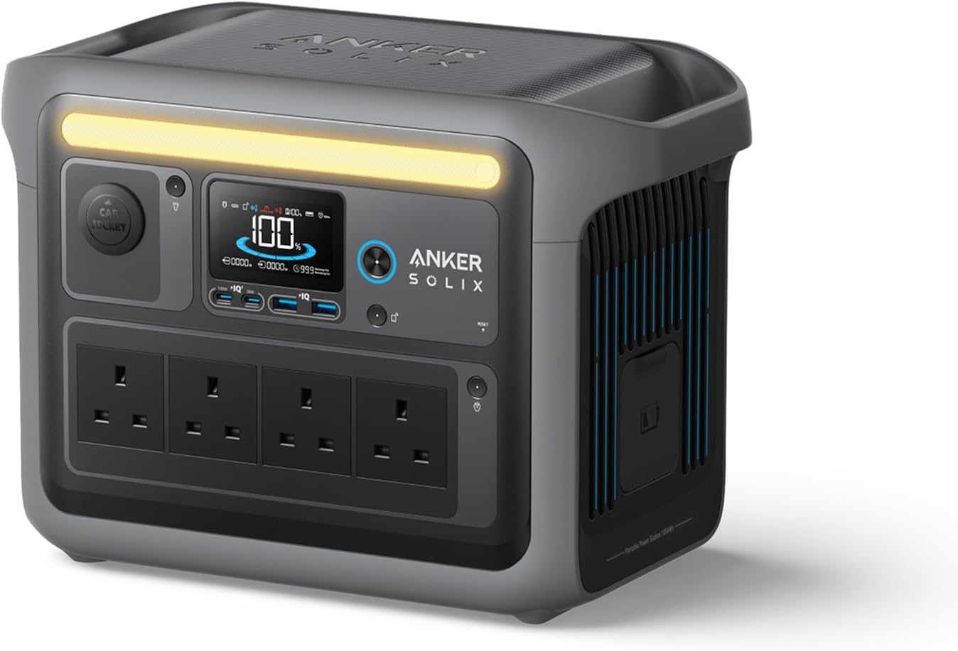 Anker SOLIX C1000 Portable Power Station, 1800W (Peak 2400W) Solar Generator, Fu...
