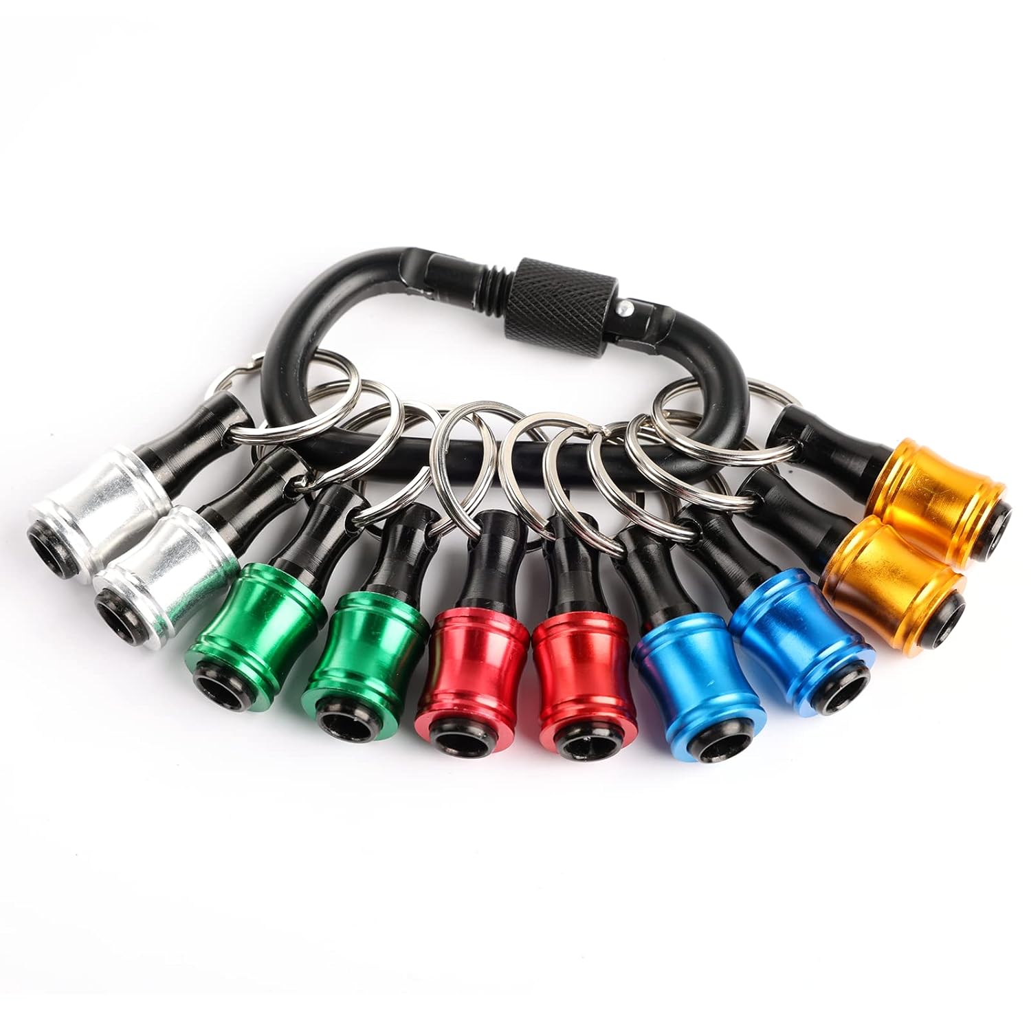 Exclusive Katerk Portable 10pcs Bit Holder, Lightweight Keychain with 1/4 Inch H...