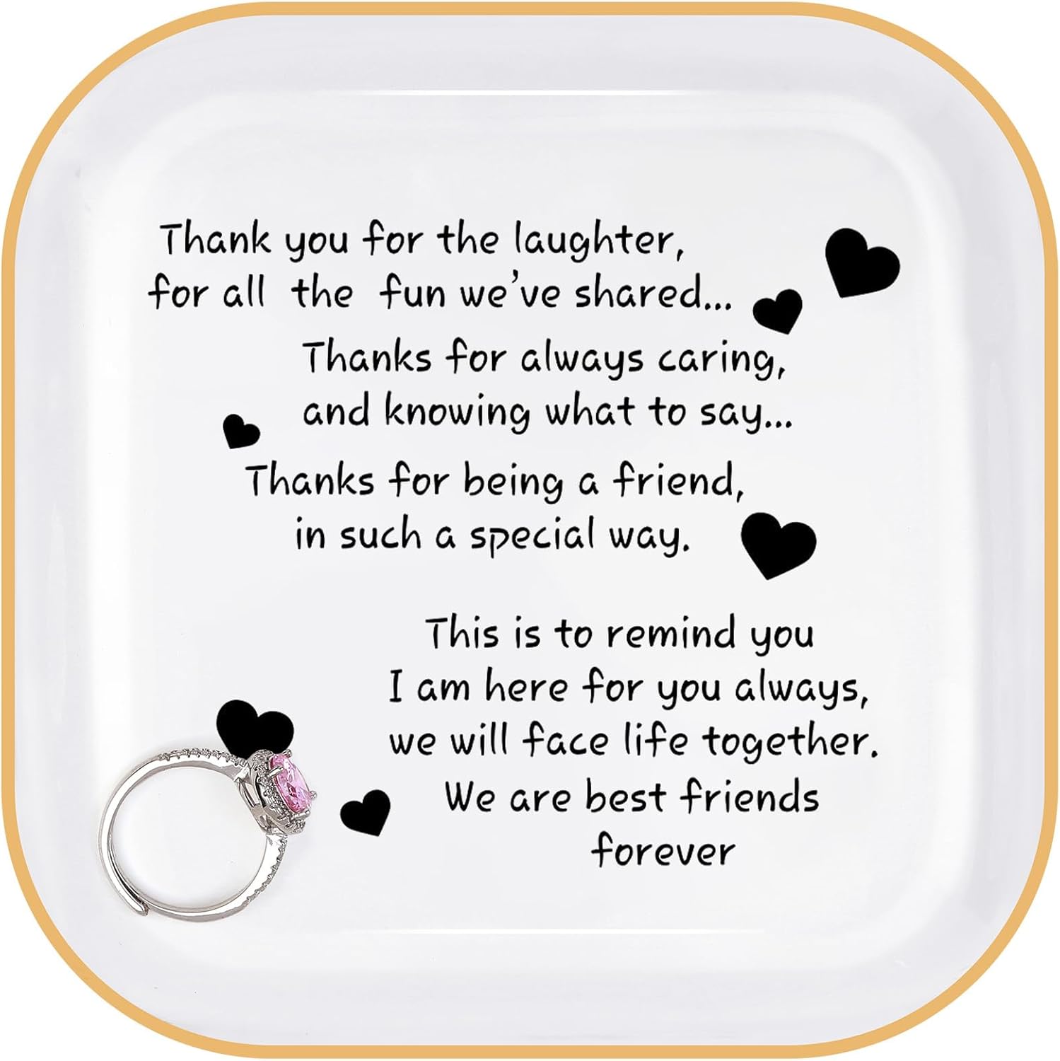 Titanape Best Friend Trinket Dish, Best Friend Birthday Gifts for Women - Friend...