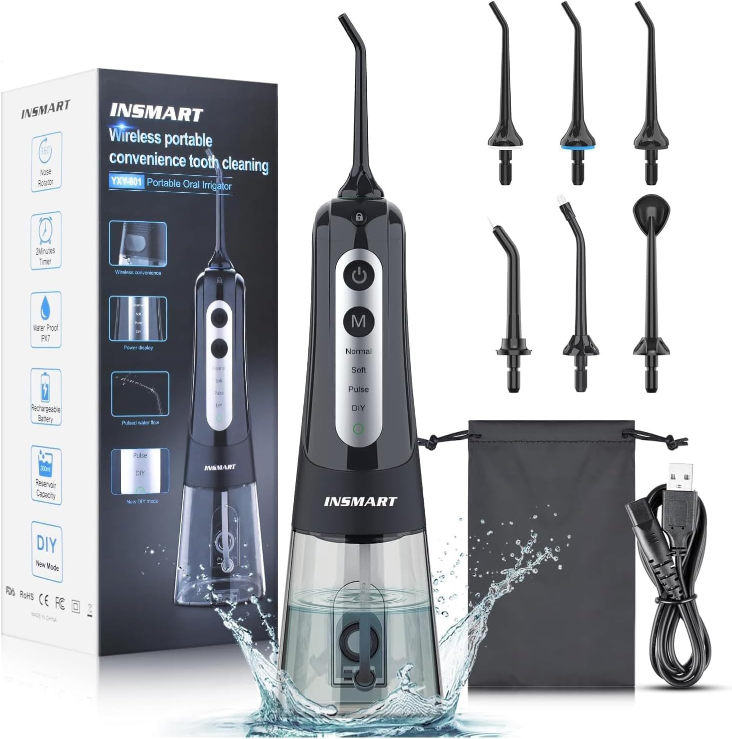 INSMART Water Flosser, Special Cordless Dental Flosser for Teeth, Innovative Ele...