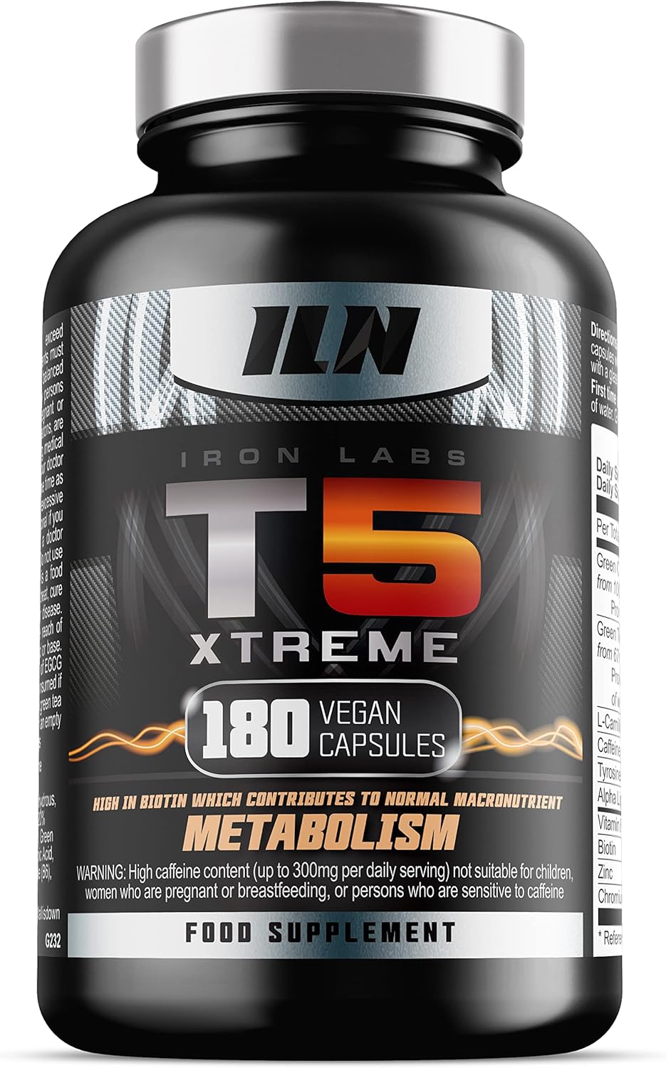 Iron Labs T5 Xtreme for Men and Women – Keto Diet Friendly – Plus Green Tea Extr...