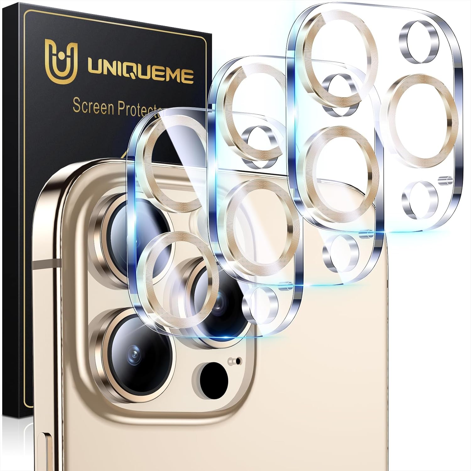 UniqueMe Camera Lens Protector, Special iPhone 16 Pro/16 Pro Max Ultra HD Temper...