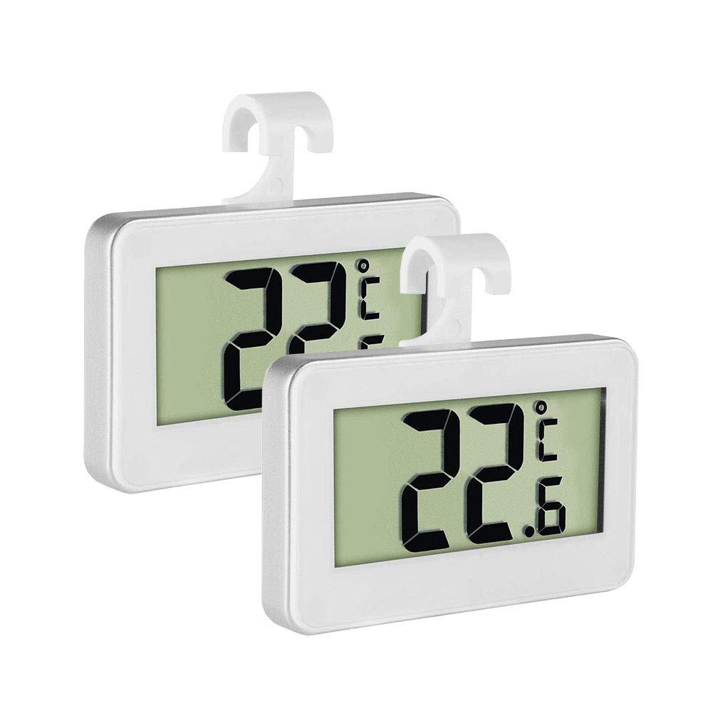 INRIGOROUS Pack of 2 LCD Digital Fridge Freezer Thermometer Monitor with Hanging...
