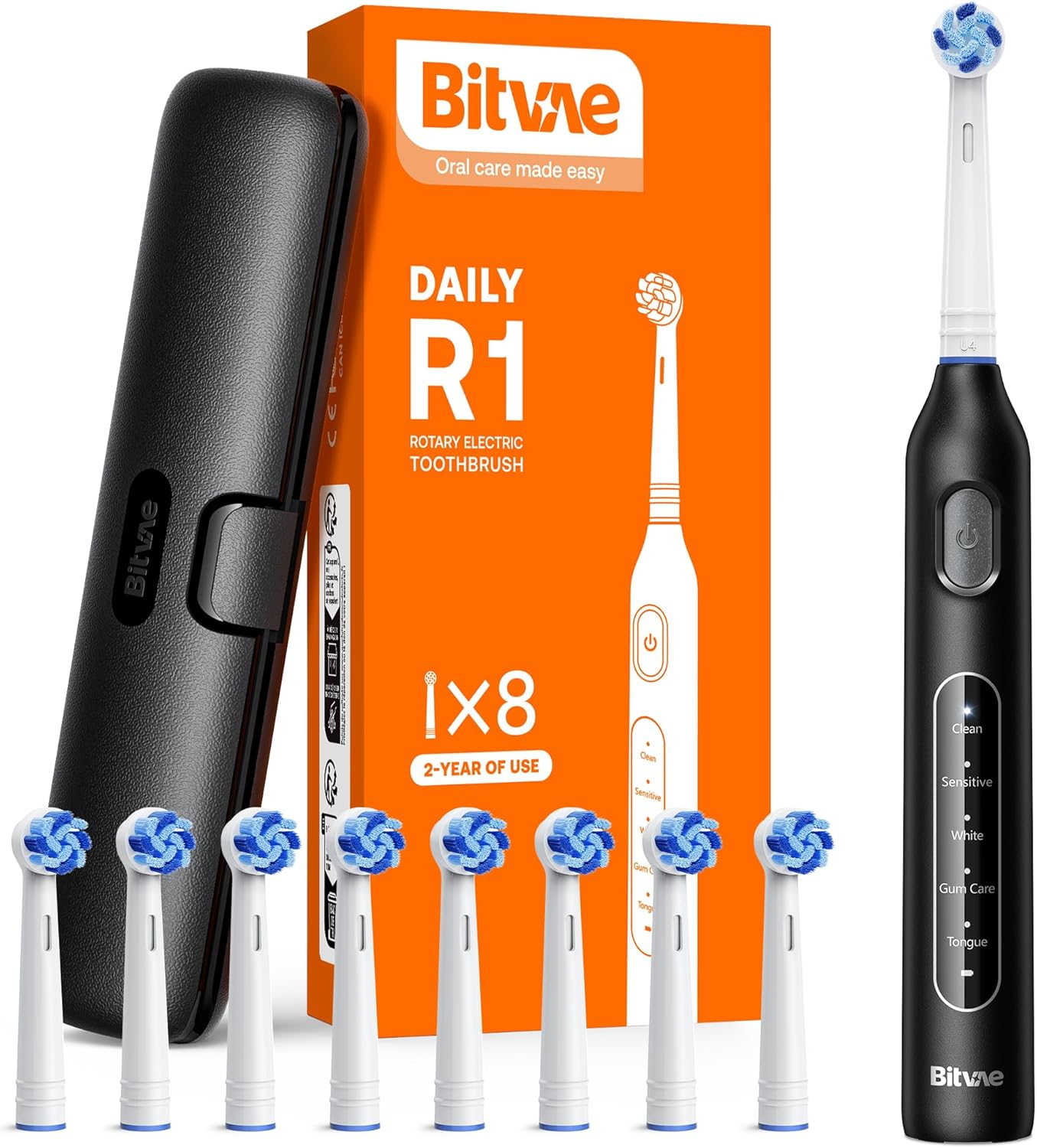 Innovative Bitvae Rotating Electric Toothbrush, Special Oral Care Tool with 8 Br...
